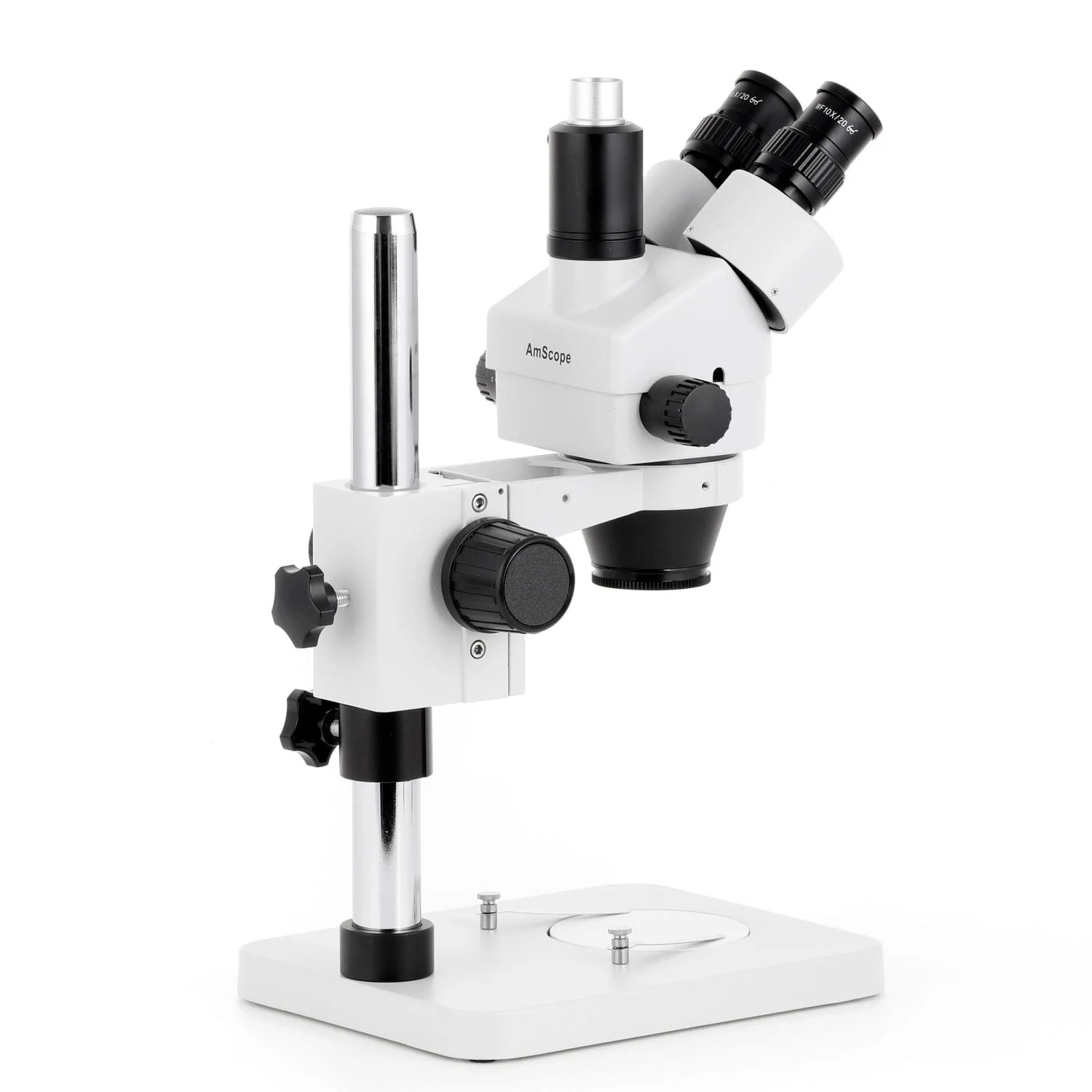 AmScope SM-1 Series Zoom Trinocular Stereo Microscope with 150W Halogen Ring Light and Auto Focus Camera on Pillar Stand - Image 11