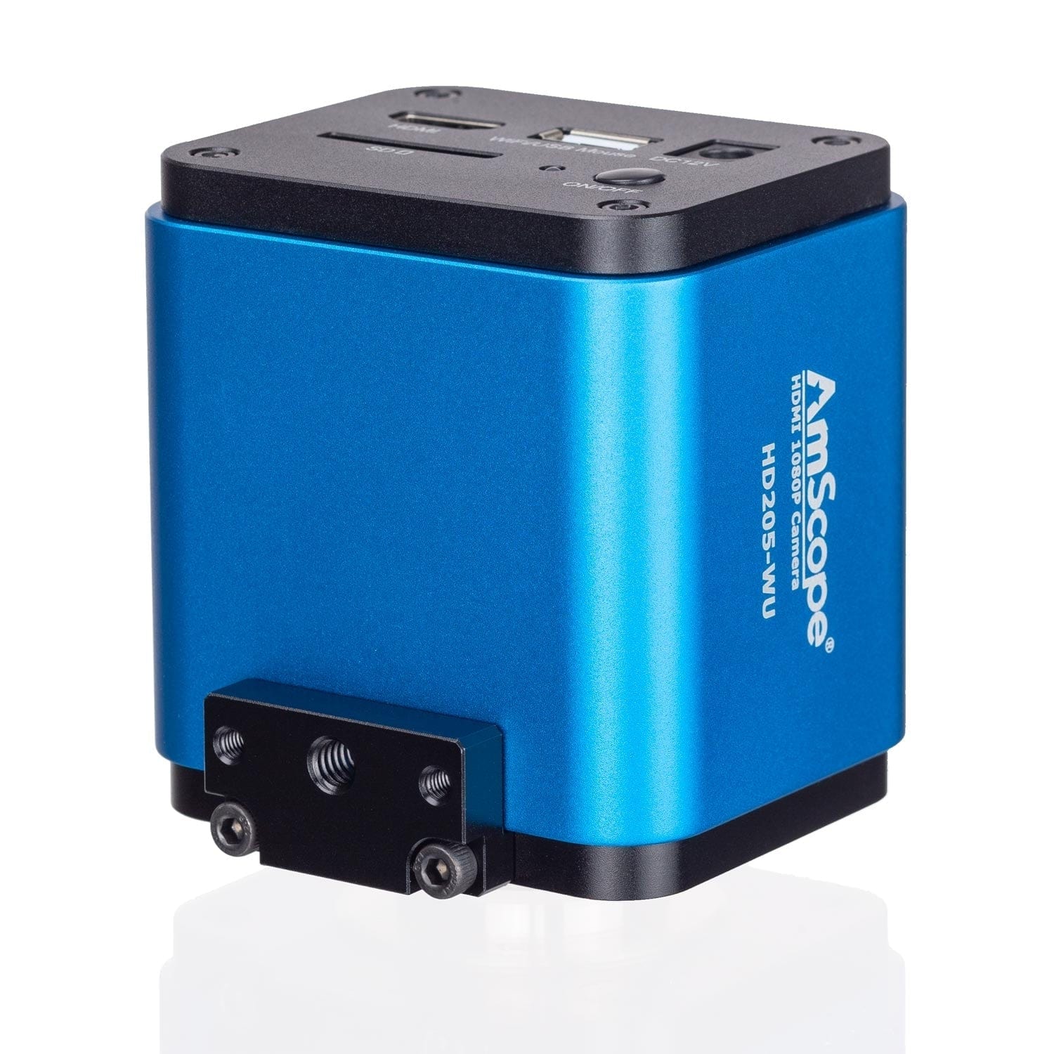 AmScope SM-1 Series Zoom Trinocular Stereo Microscope with 8W Fluorescent Ring Light and HDMI Camera on Pillar Stand - Image 7