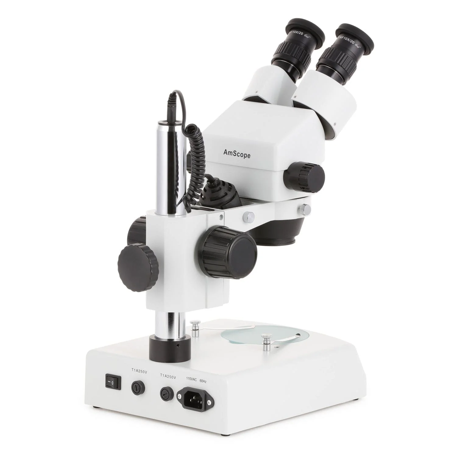 AmScope SM-2 Series Zoom Binocular Stereo Microscope on Pillar Stand with Dual Halogen Lights and Optional Digital Camera - Image 8