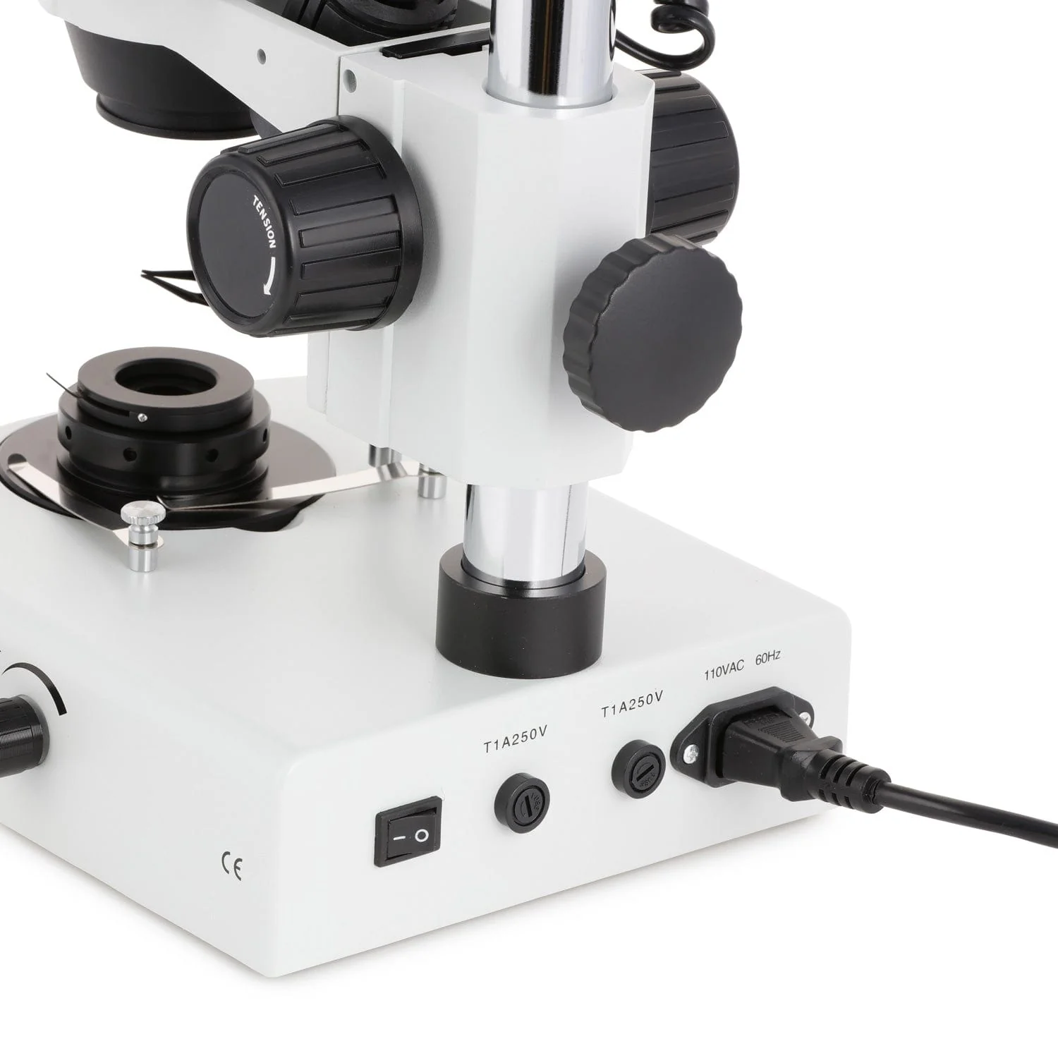 AmScope SM-2 Series Darkfield Trinocular Stereo Microscope on Pillar Stand with Dual Halogen Lights and Auto Focus Optional Digital Camera - Image 10