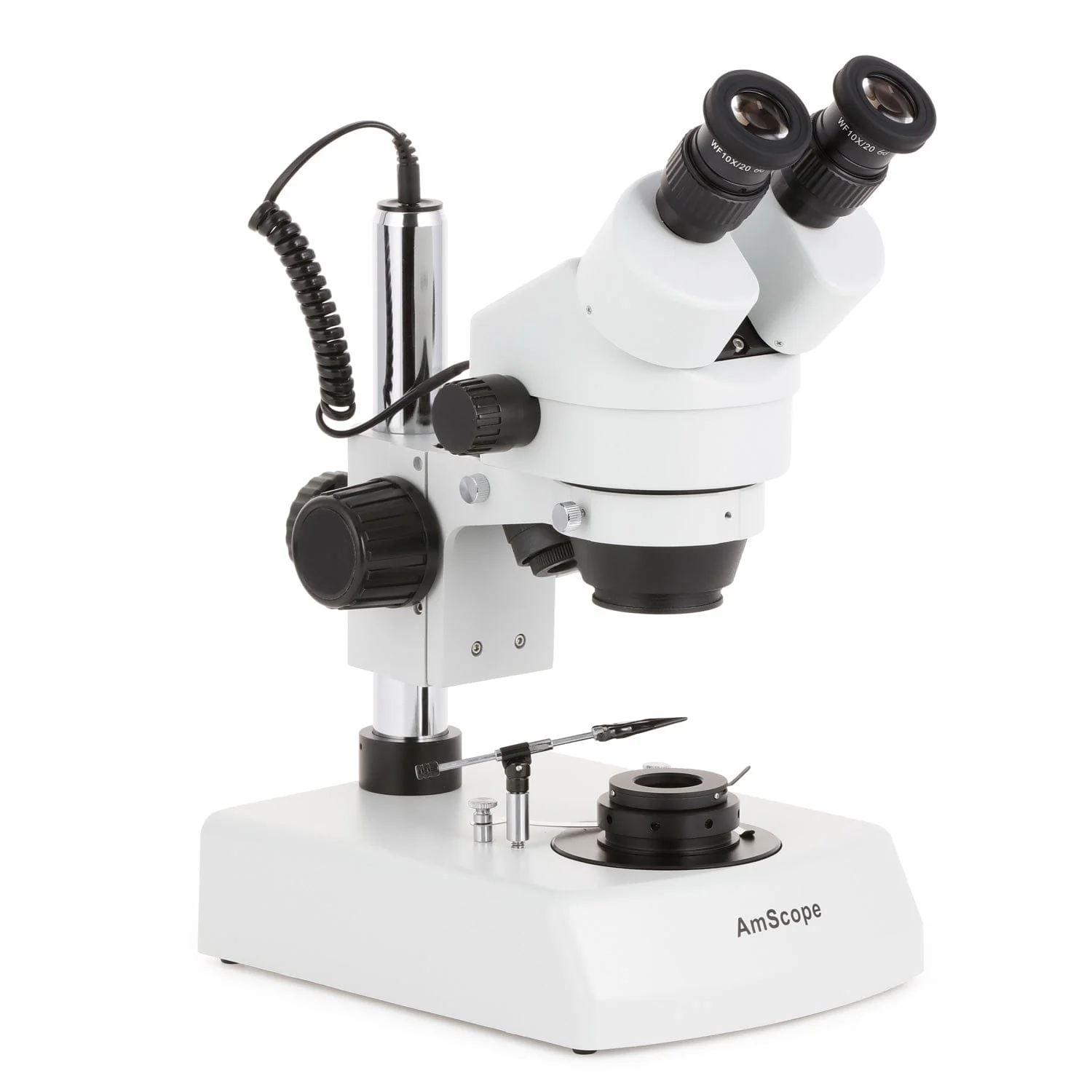 AmScope SM-2 Series Darkfield Trinocular Stereo Microscope on Pillar Stand with Dual Halogen Lights and Auto Focus Optional Digital Camera - Image 12