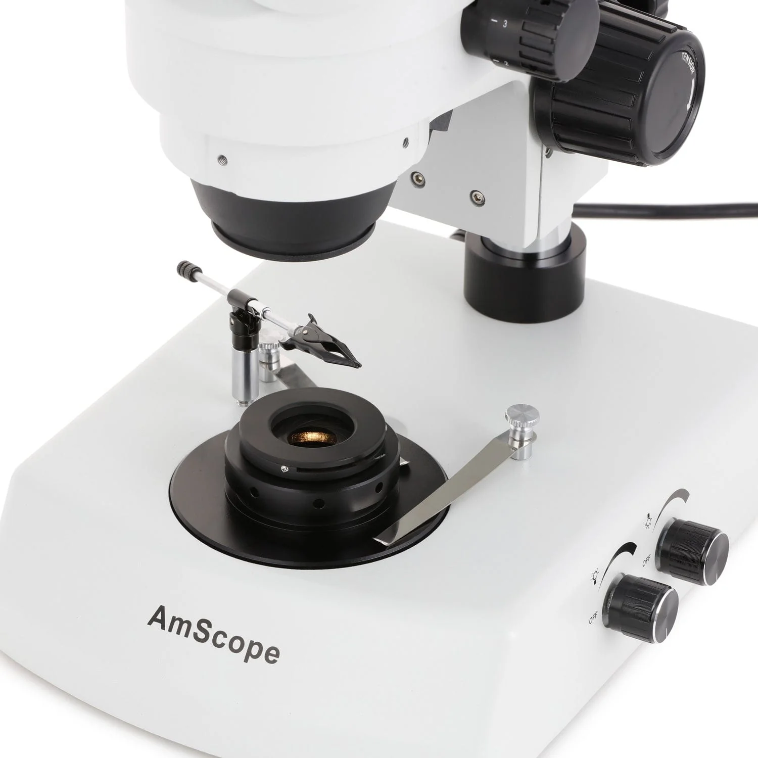 AmScope SM-2 Series Darkfield Trinocular Stereo Microscope on Pillar Stand with Dual Halogen Lights and HDMI Optional Digital Camera - Image 13