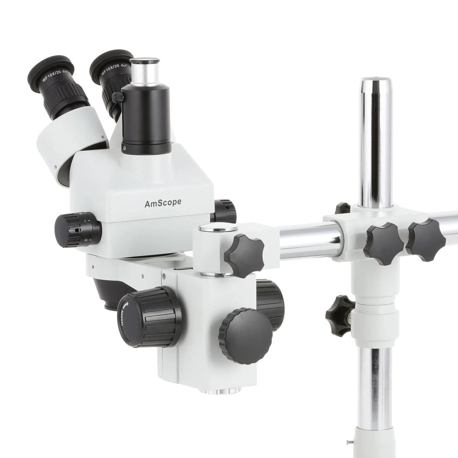 AmScope SM-3 Series Zoom Trinocular Stereo Microscope with HDMI Camera on Single Arm Boom Stand - Image 11