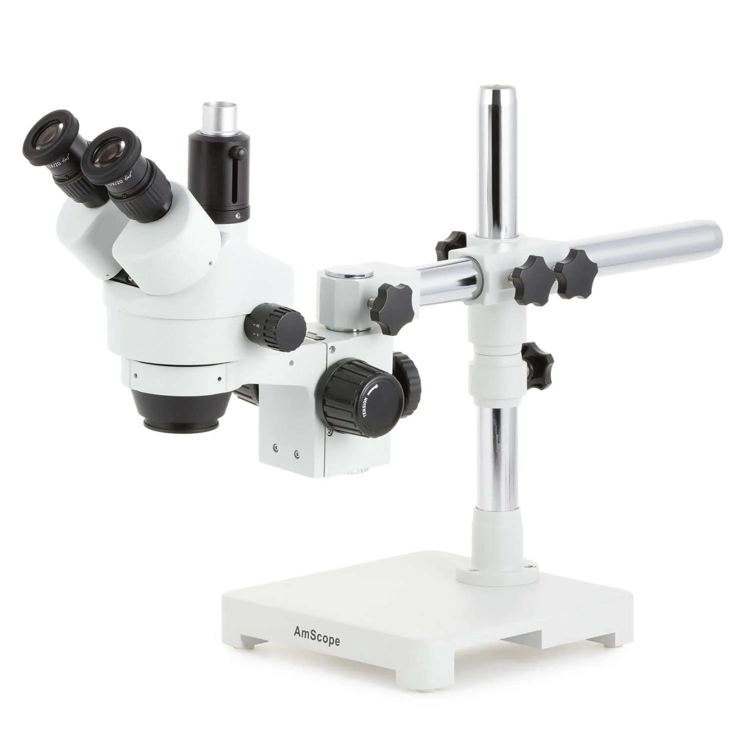 AmScope SM-3 Series Simul-Focal Zoom Trinocular Stereo Microscope with HDMI Camera on Single Arm Boom Stand - Image 14