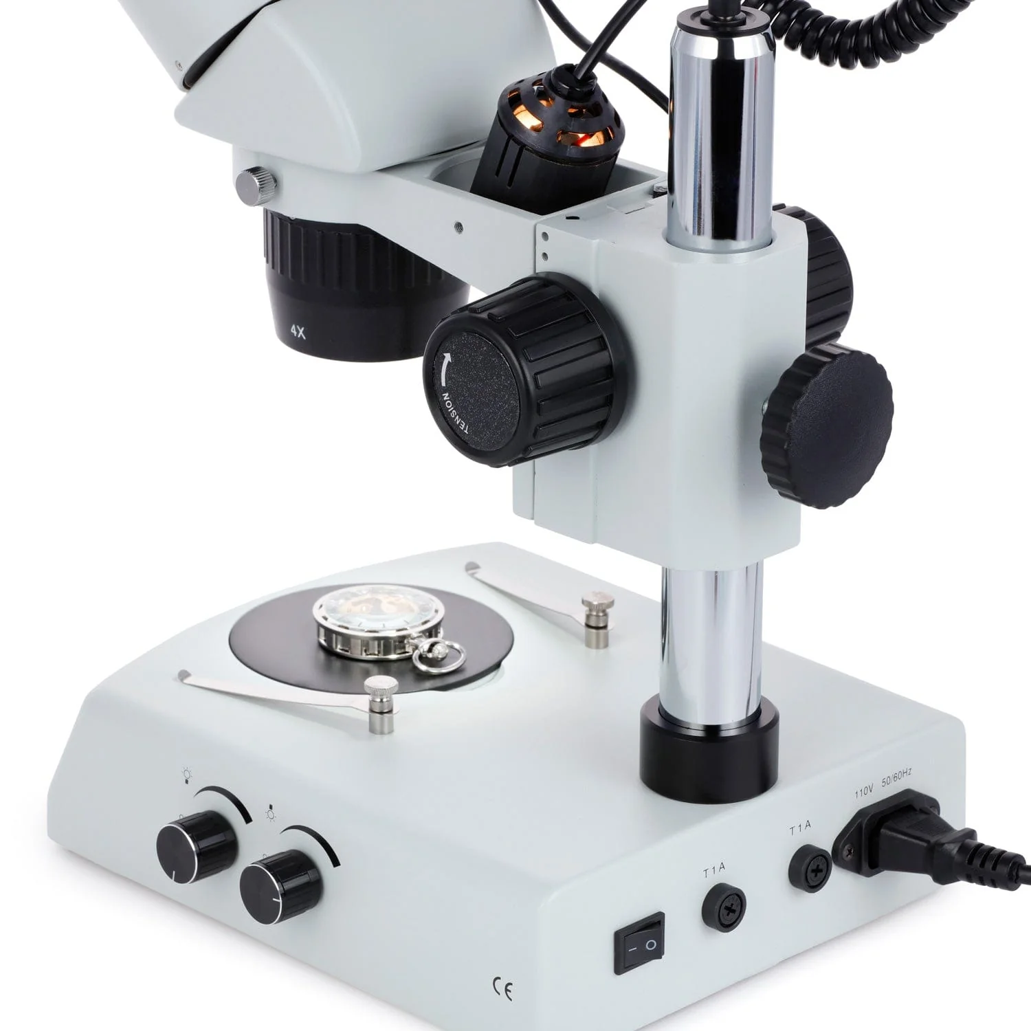 AmScope Outlet 10X-30X Super Widefield Pillar Stand Stereo Microscope with Top & Bottom LED lIghts - Image 5