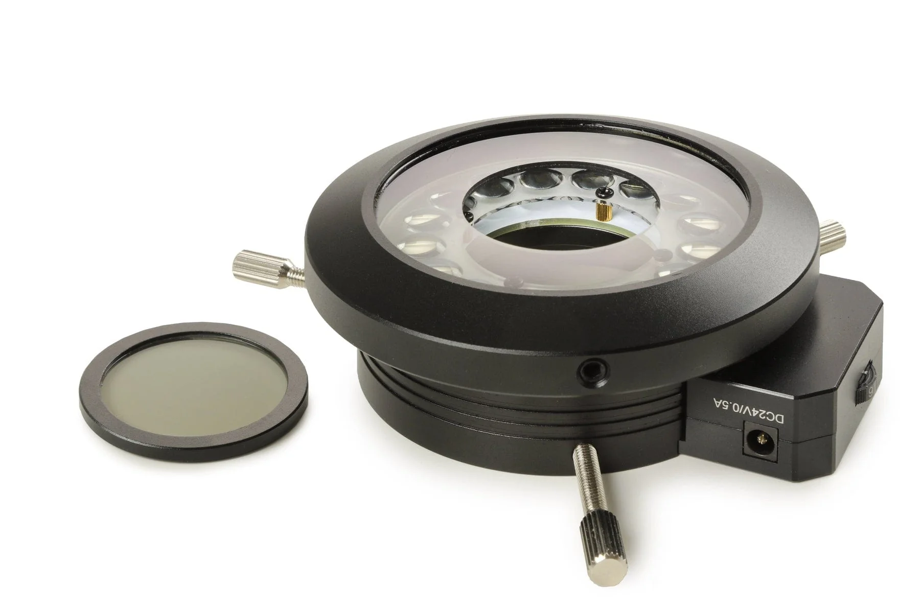 AmScope SZN-4T Series Trinocular Zoom Stereo Microscope 2X-225X Magnification On Boom Stand with Shutter Pin, Magnification Lock, & Click Stop Adjustment + Polarizing Ring Light & Optional USB Camera - Image 4