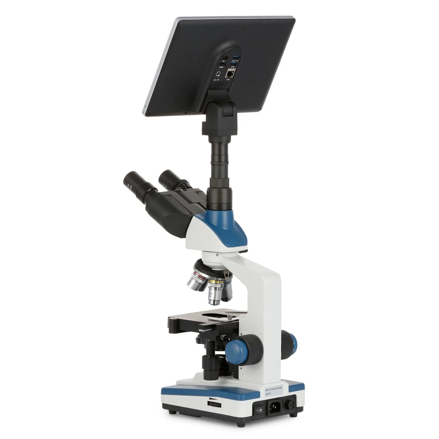 AmScope T120 Series Biological Trinocular Compound Microscope + LED Illumination + 10.5" Touchscreen 8MP Imaging System - Image 2