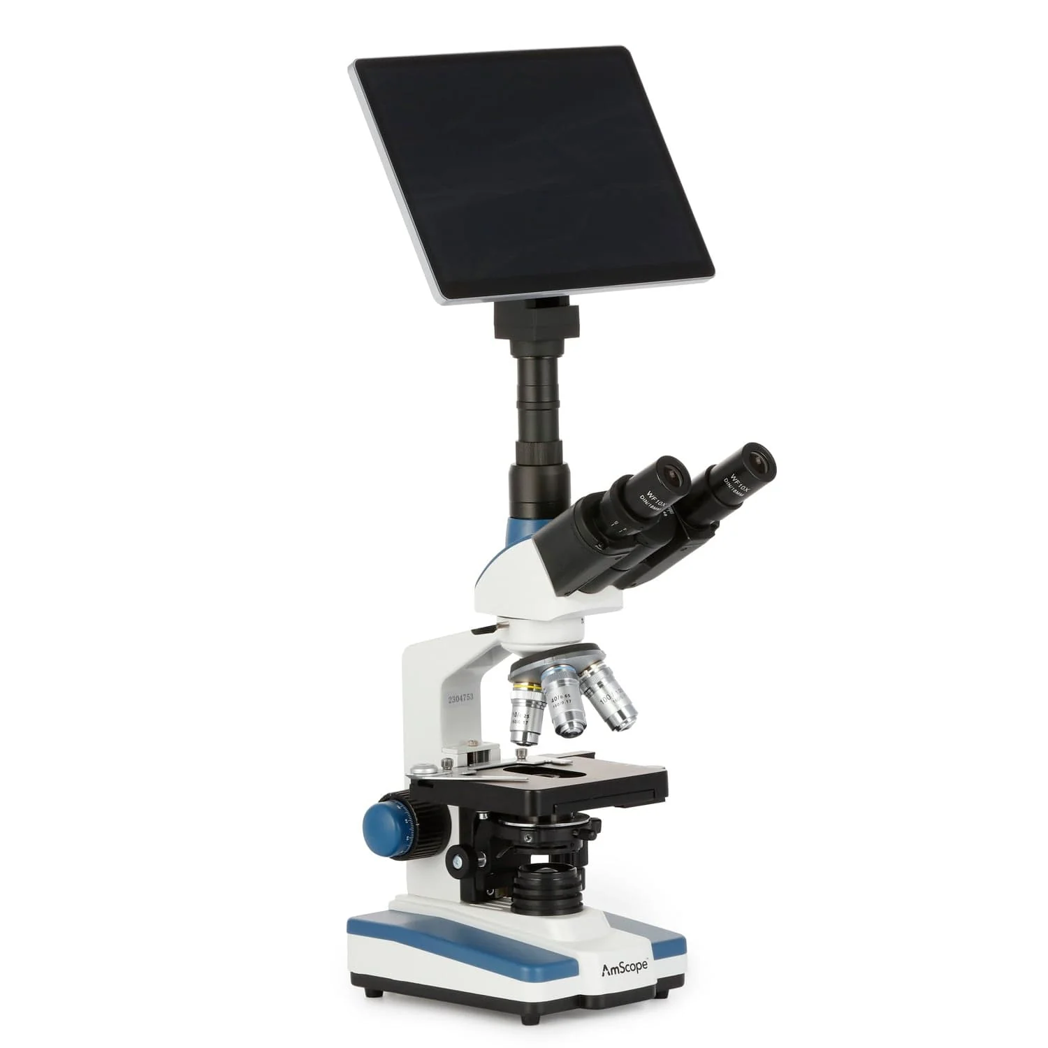AmScope T120 Series Biological Trinocular Compound Microscope + LED Illumination + 10.5" Touchscreen 8MP Imaging System - Image 5