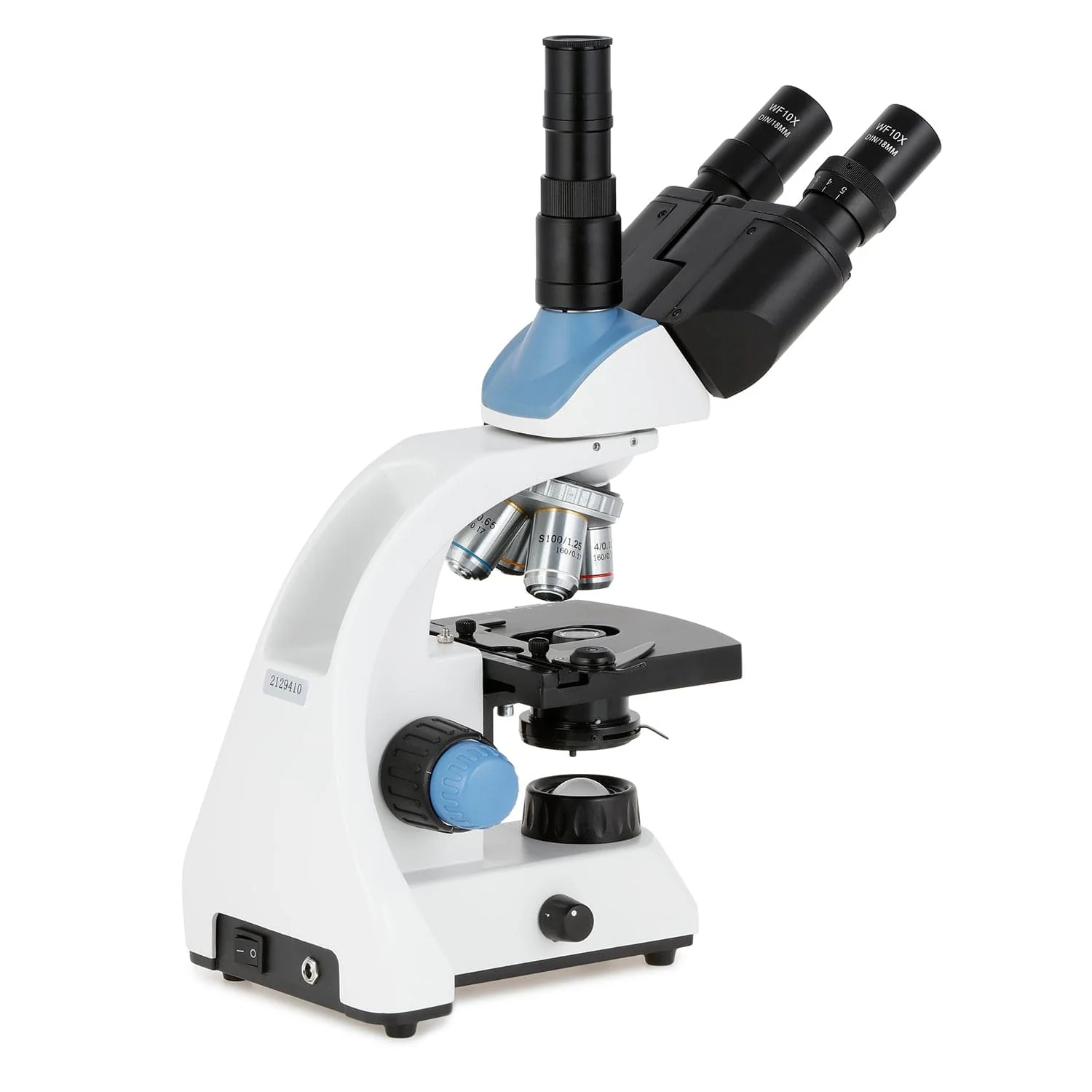 AmScope T250 Series Compact Student and Professional LED Siedentopf Trinocular Compound Microscope with 3D Mechanical Stage and Optional Digital Camera - Image 9