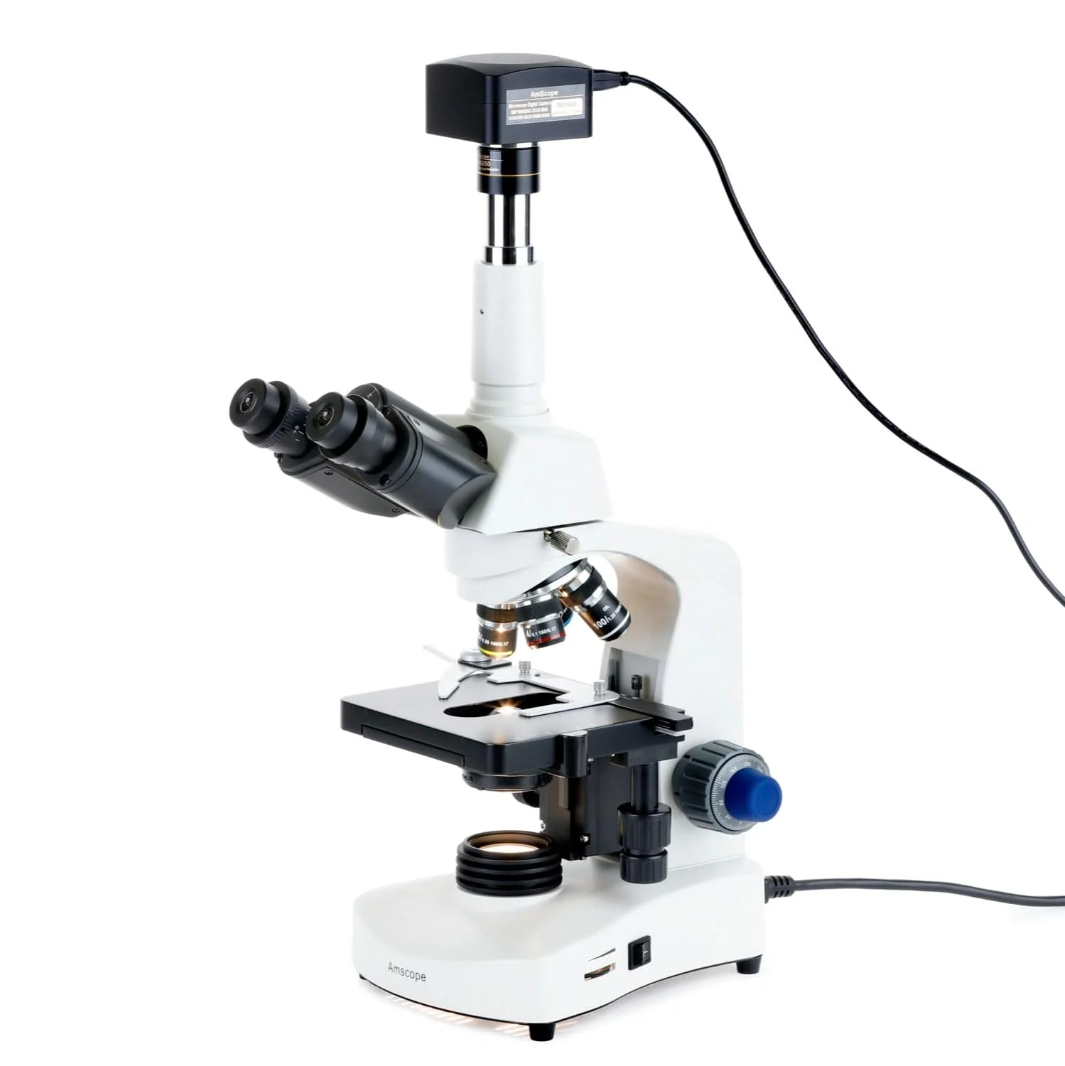 AmScope T340 Series LED Darkfield Trinocular Compound Microscope with Optional Digital Camera - Image 12