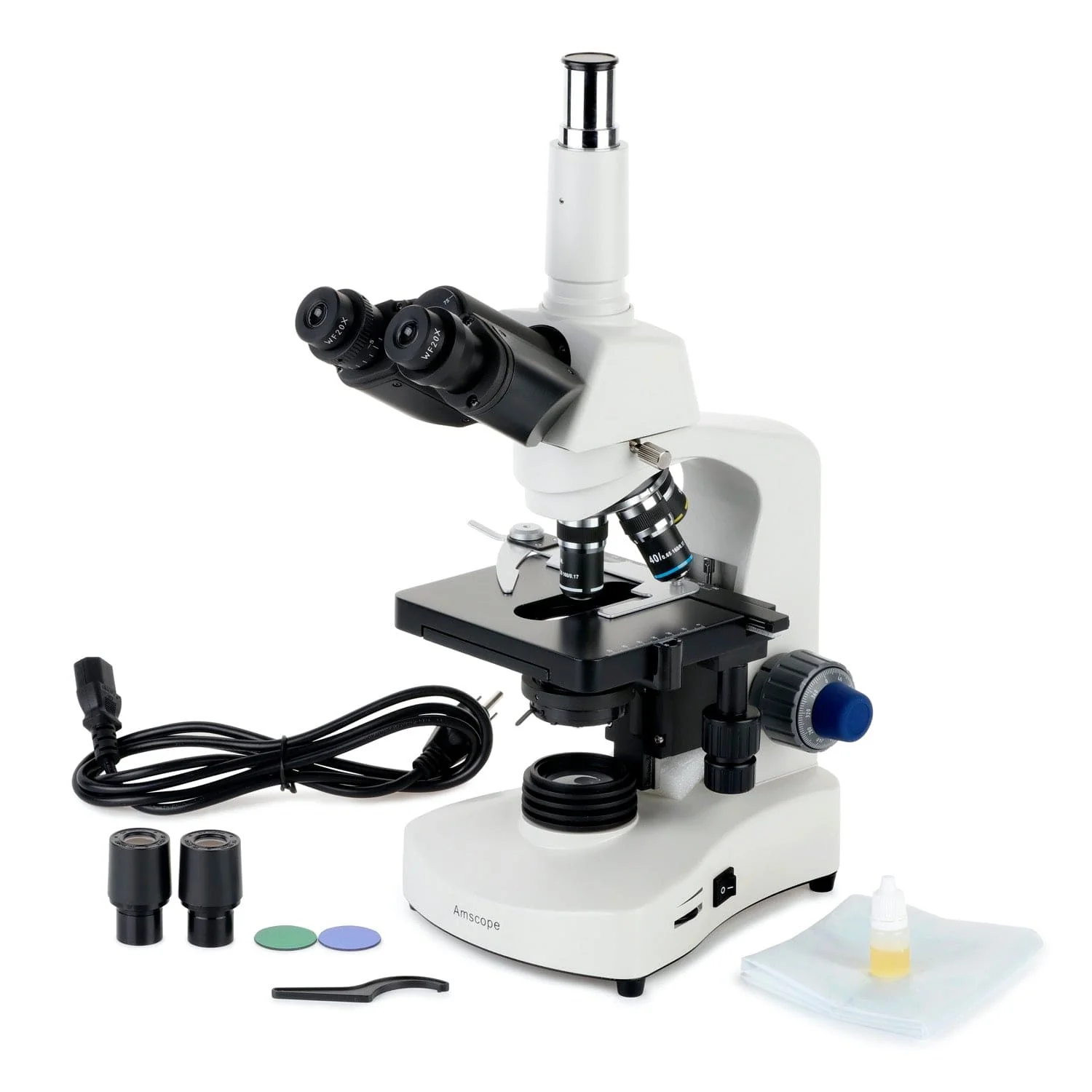 AmScope T340 Series LED Darkfield Trinocular Compound Microscope with Optional Digital Camera - Image 13