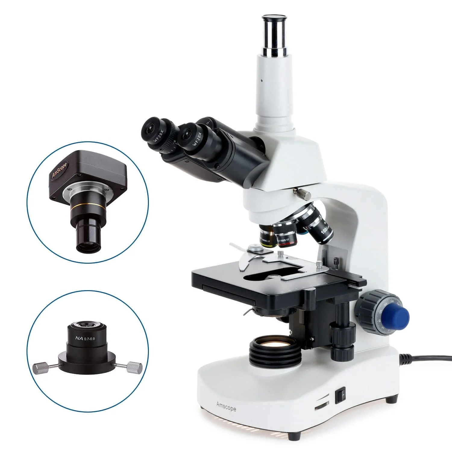 AmScope T340 Series LED Darkfield Trinocular Compound Microscope with Optional Digital Camera - Image 2