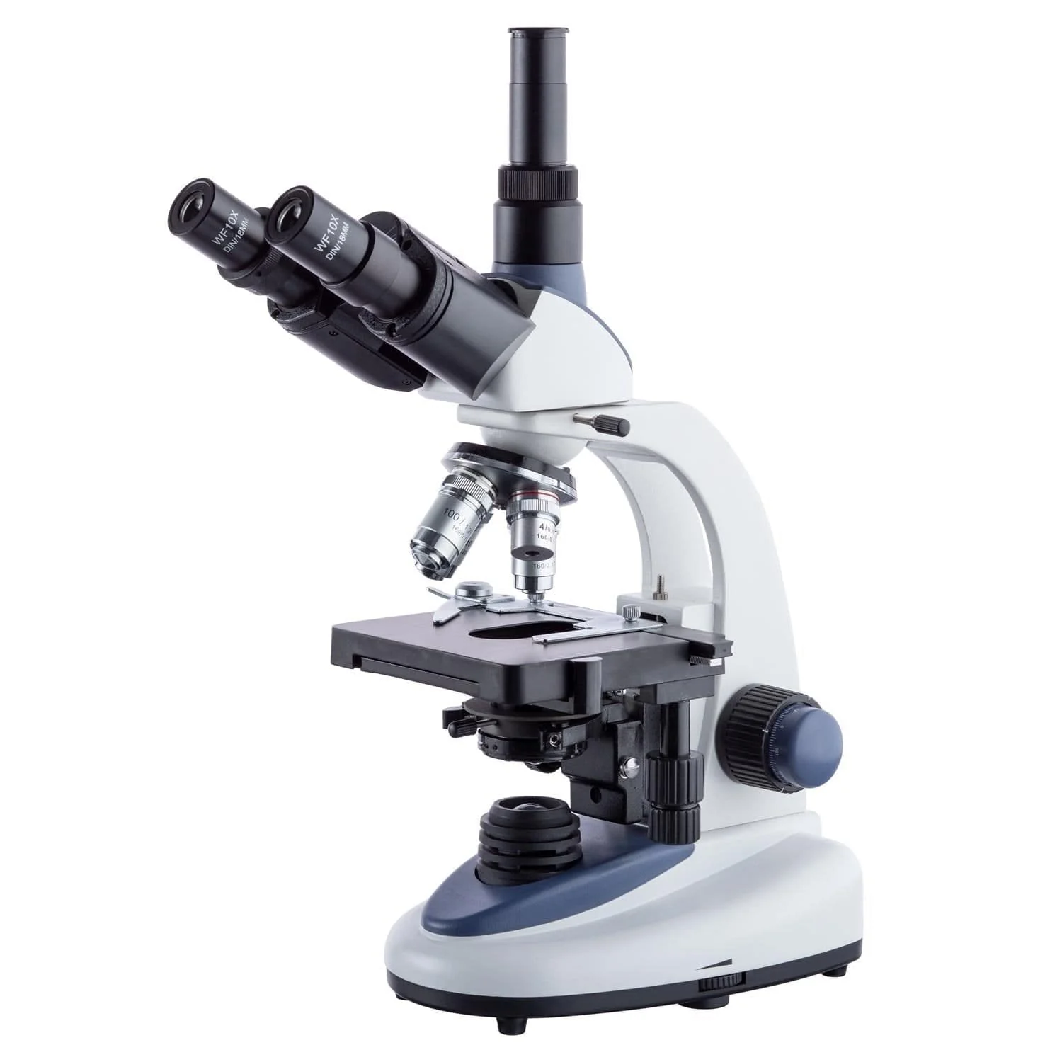 AmScope T380 Series Siedentopf Biological Trinocular Compound Microscope with 1W LED, Modern Ergonomic Design, 3D Mechanical Stage and Optional Digital Camera