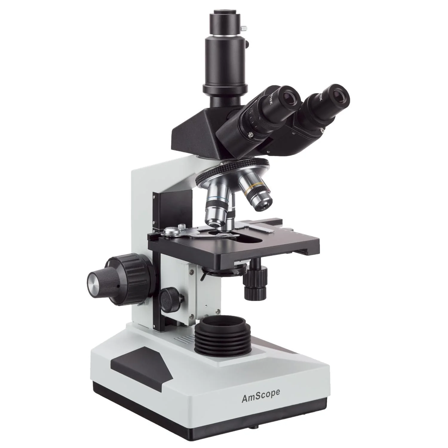 AmScope T490 Series Simul-Focal Biological Trinocular Compound Microscope with LED, 3D Mechanical Stage and Optional Digital Microscope - Image 6