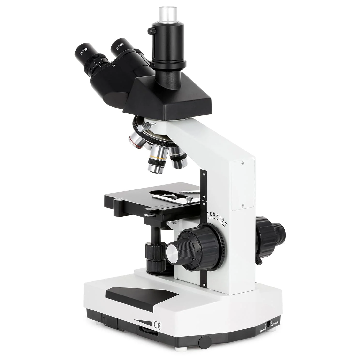 AmScope T490 Series Simul-Focal Biological Trinocular Compound Microscope with LED, 3D Mechanical Stage and Optional Digital Microscope - Image 9