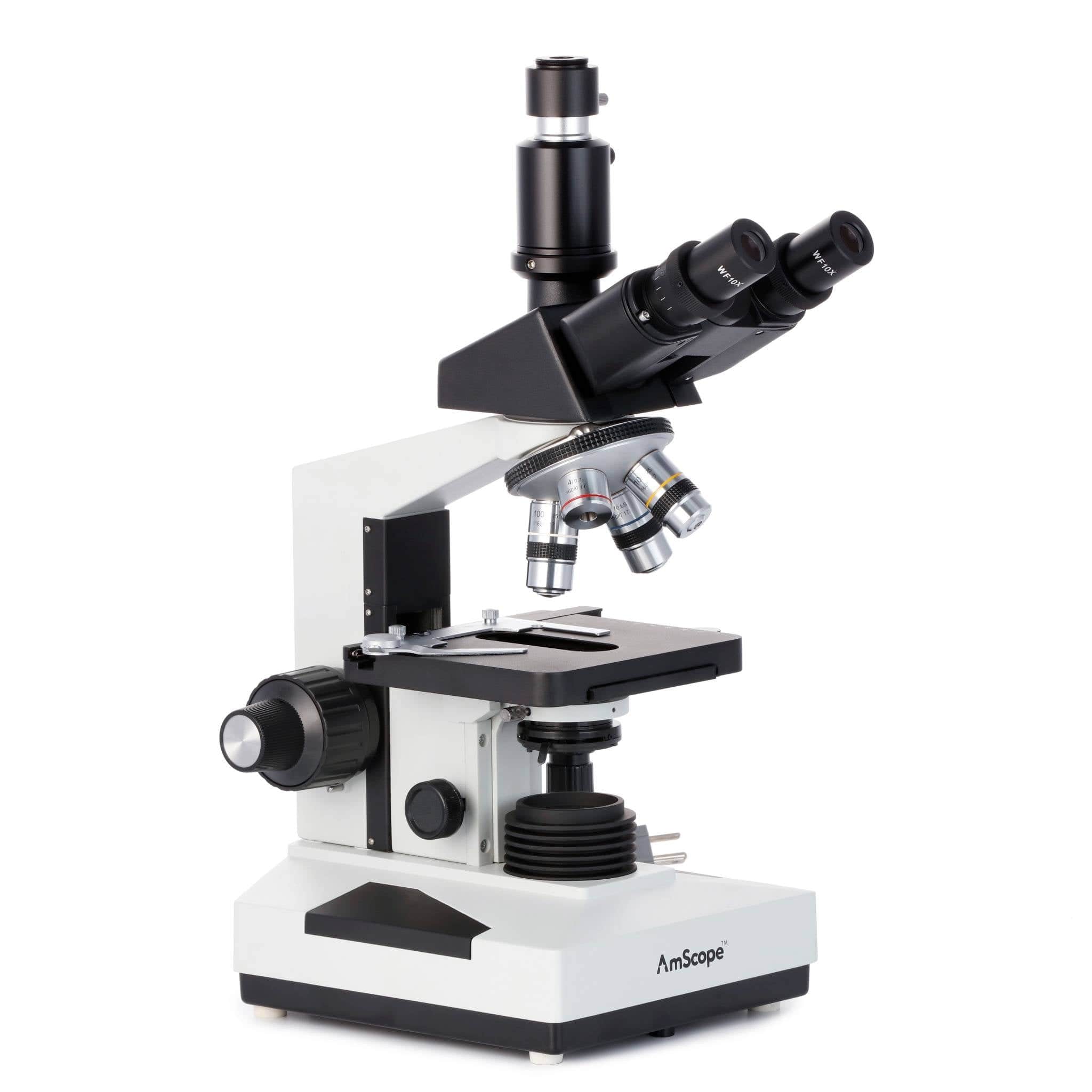 AmScope T490 Series Phase-Contrast Simul-Focal Trinocular Compound Microscope with 20W Halogen, 3D Mechanical Stage and Optional Digital Camera - Image 6