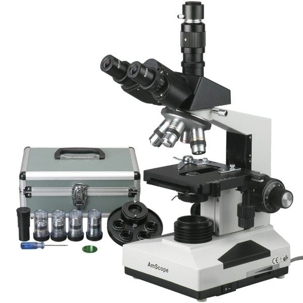 AmScope T490 Series Phase-contrast Trinocular Compound Microscope with Turret Condenser