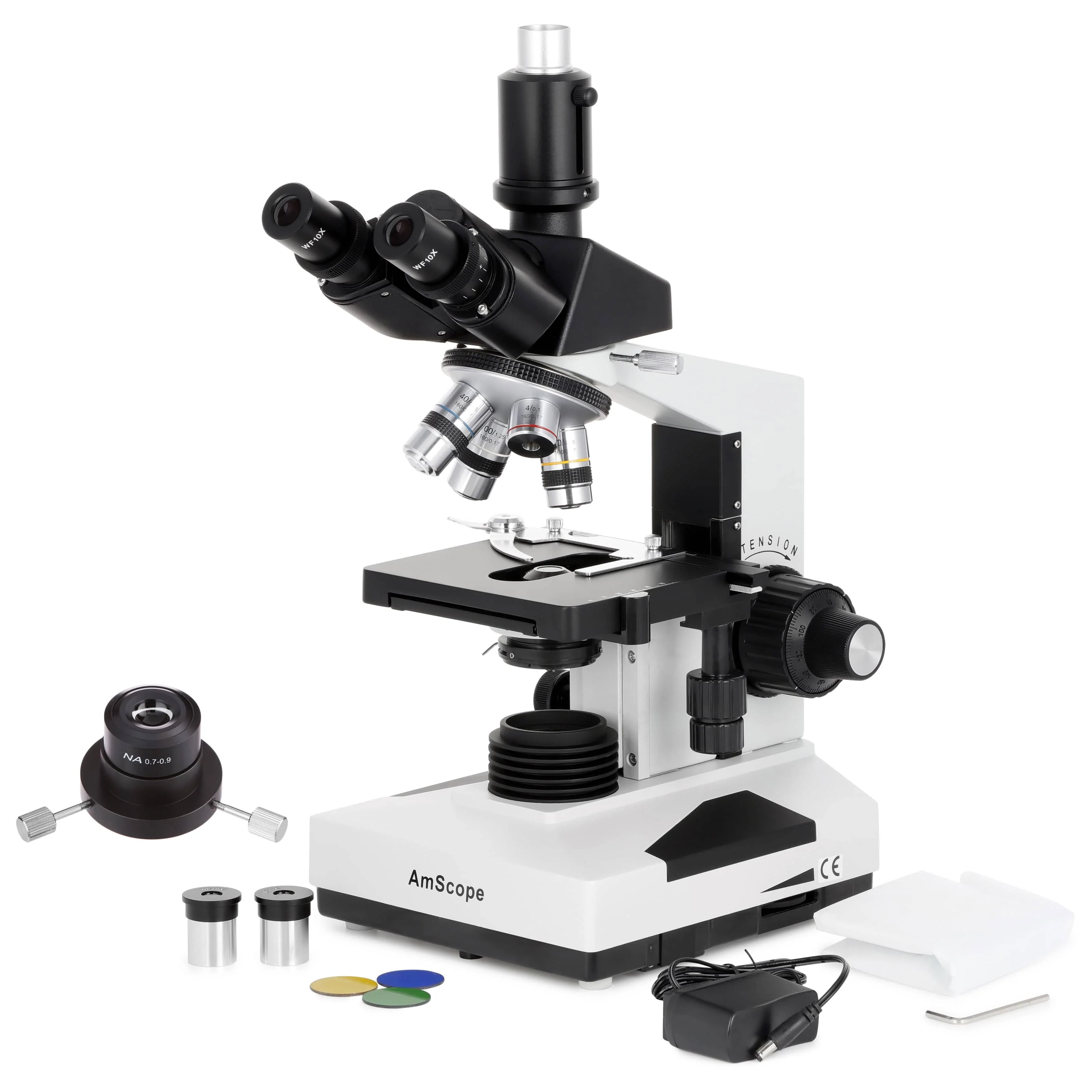 AmScope T490 Series Advanced Student and Professional Trinocular Compound Microscope 40X-2000X Magnification with Temperature Control Stage Warmer + Optional Digital Camera - Image 15