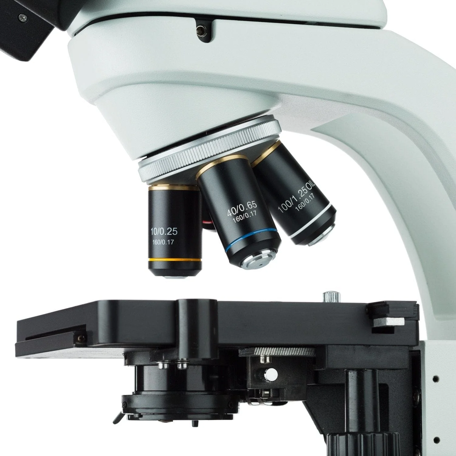 AmScope T550 Series Research Grade Trinocular Biological Compound Microscope 3W LED w/3D Mechanical Stage and Optional Digital Camera - Image 10