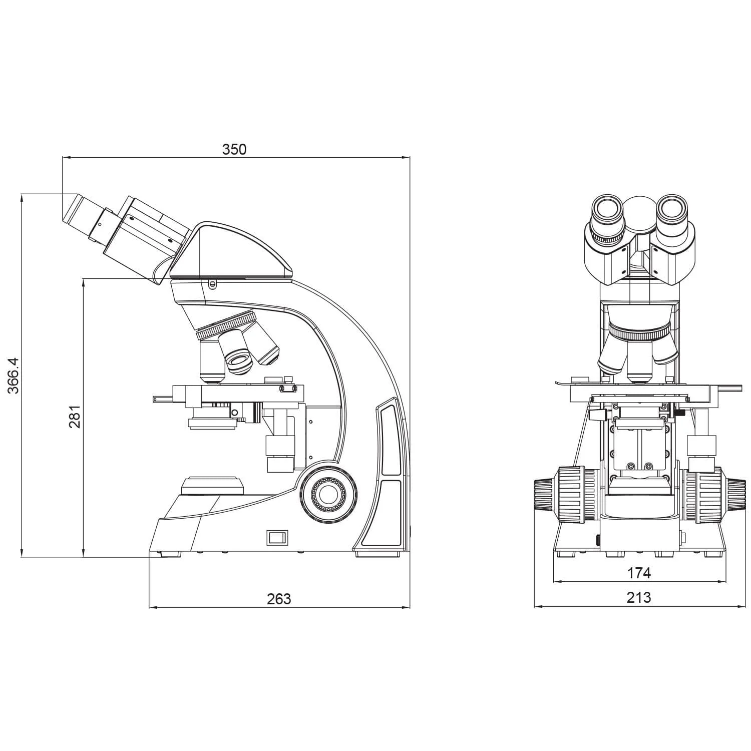 AmScope T550 Series Research Grade Trinocular Biological Compound Microscope 3W LED w/3D Mechanical Stage and Optional Digital Camera - Image 13