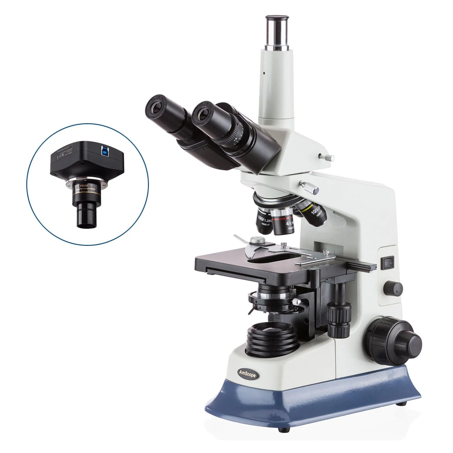 AmScope T590 Series Biological Trinocular Compound Microscope - Image 3