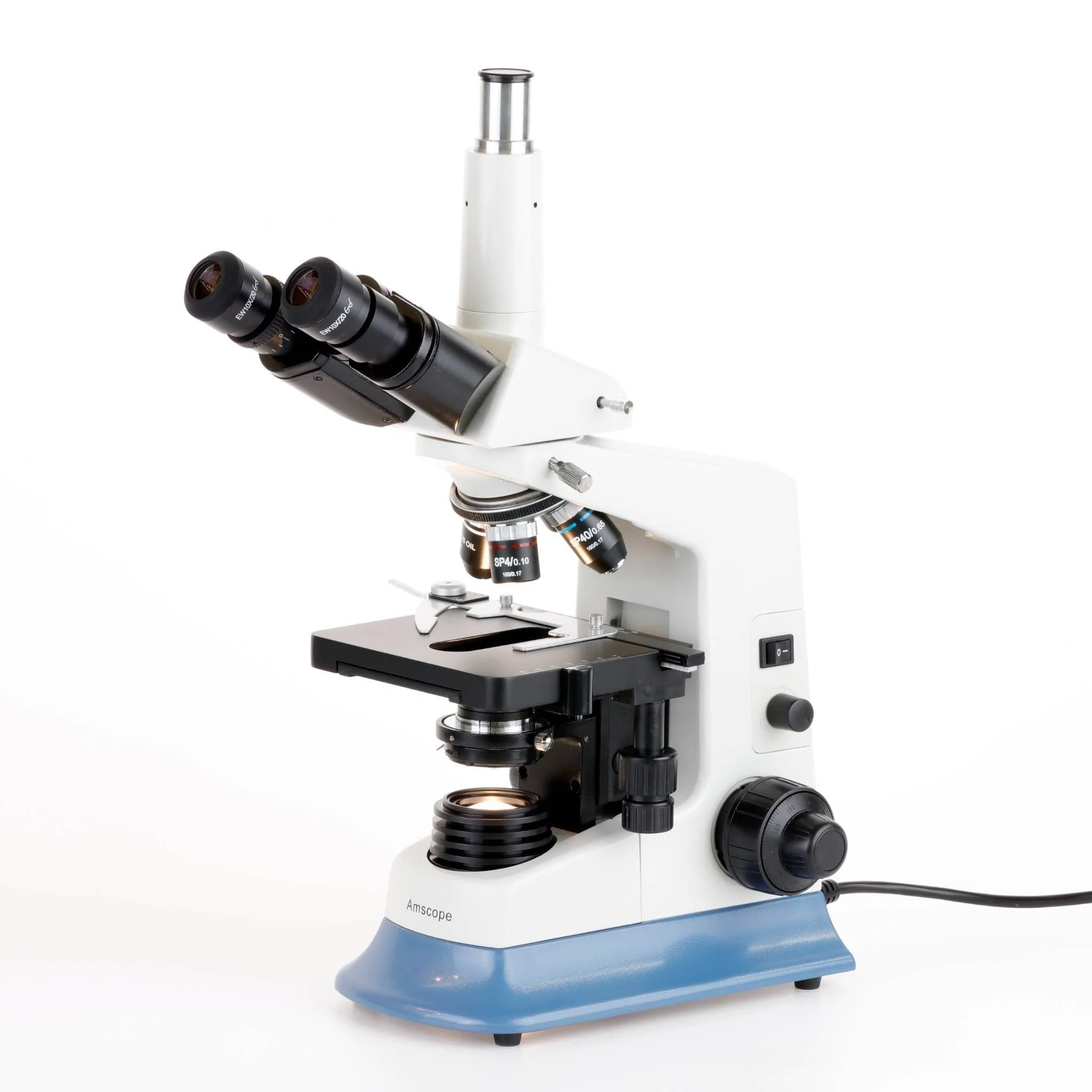 AmScope T590 Series Trinocular Compound Microscope with 20W Halogen, Oil Condenser and Optional Digital Camera - Image 5