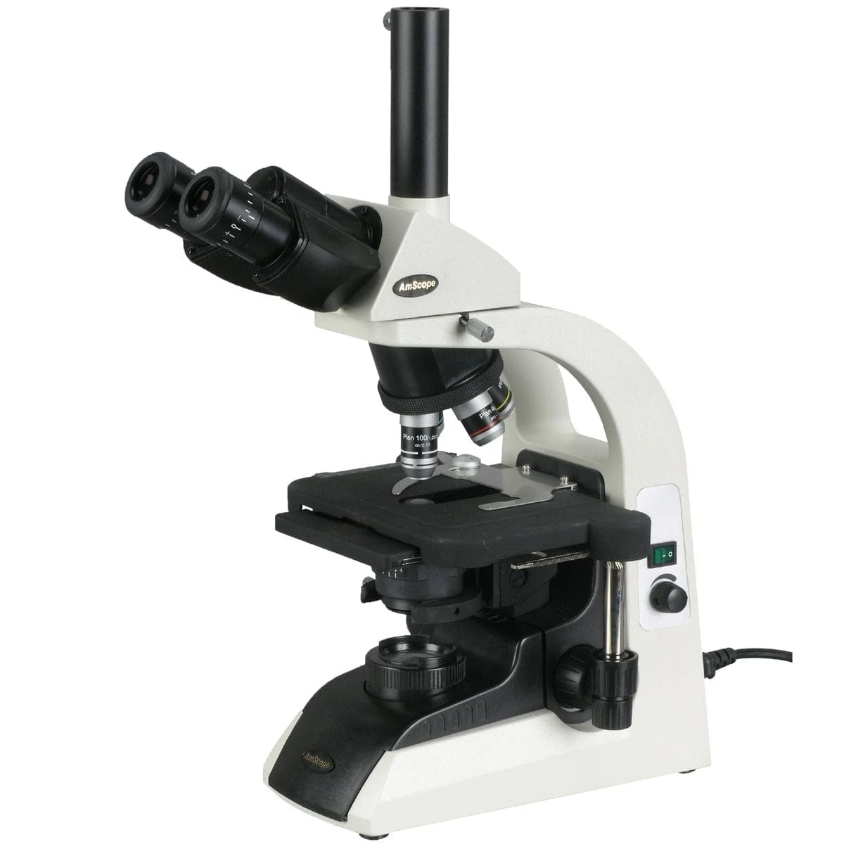 AmScope T650 Series Infinity Plan Biological Trinocular Compound Microscope with 20W Halogen, 3D Mechanical Stage and Optional Digital Camera