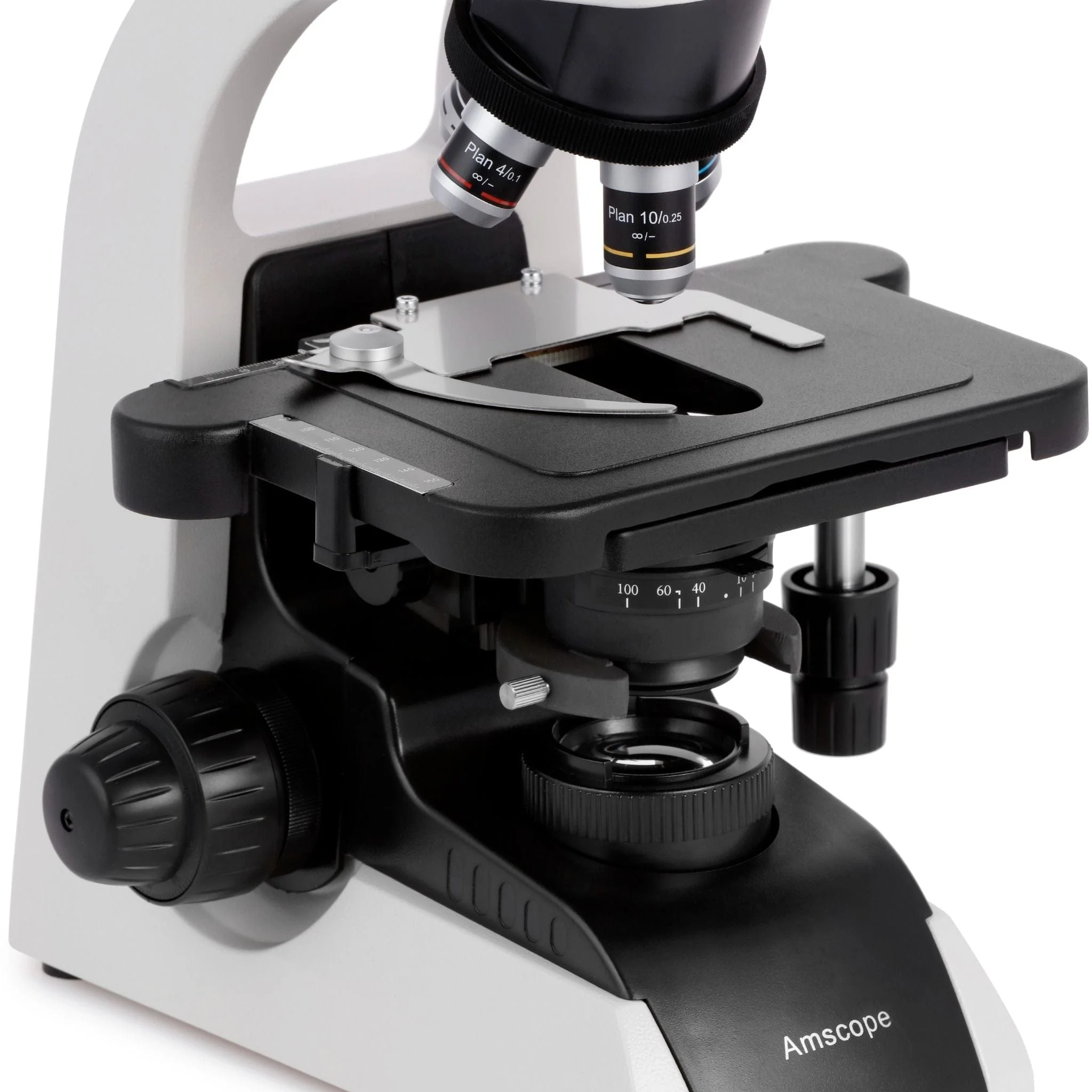 AmScope T650 Series Infinity Plan Biological Trinocular Compound Microscope with 20W Halogen, 3D Mechanical Stage and Optional Digital Camera - Image 11