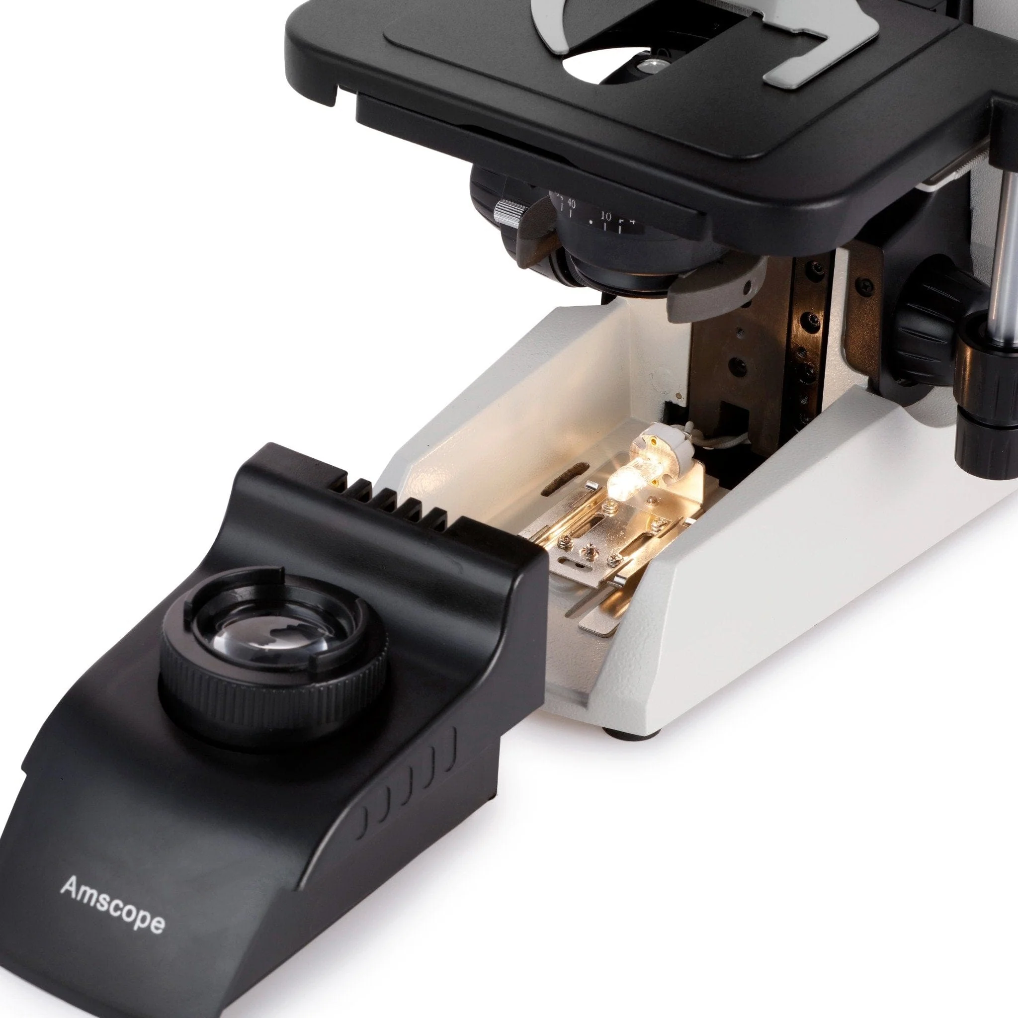 AmScope T650 Series Infinity Plan Biological Trinocular Compound Microscope with 20W Halogen, 3D Mechanical Stage and Optional Digital Camera - Image 12