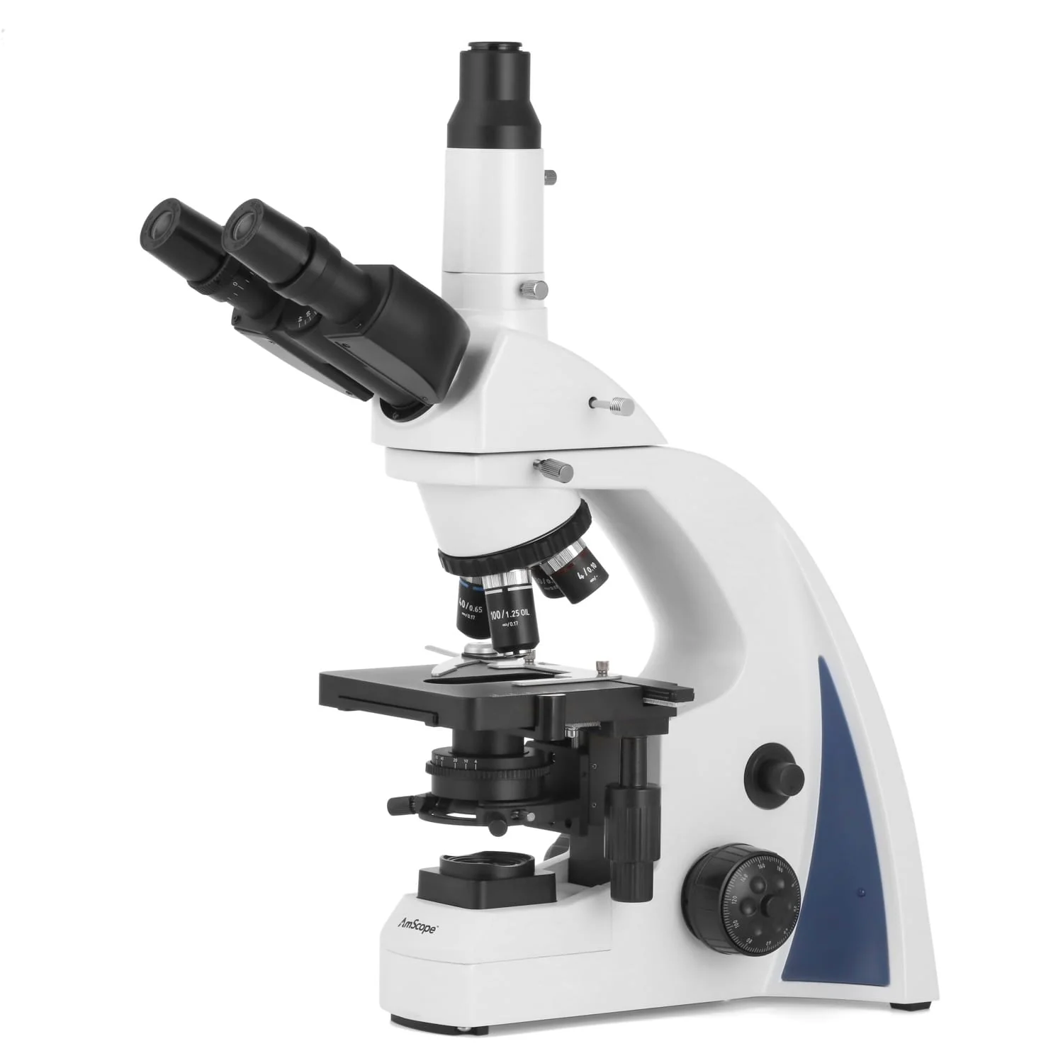 AmScope T670 Series Professional Infinity-Corrected Trinocular Compound Microscope with 3W LED Koehler, 3D Mechanical Stage and Optional Digital Camera