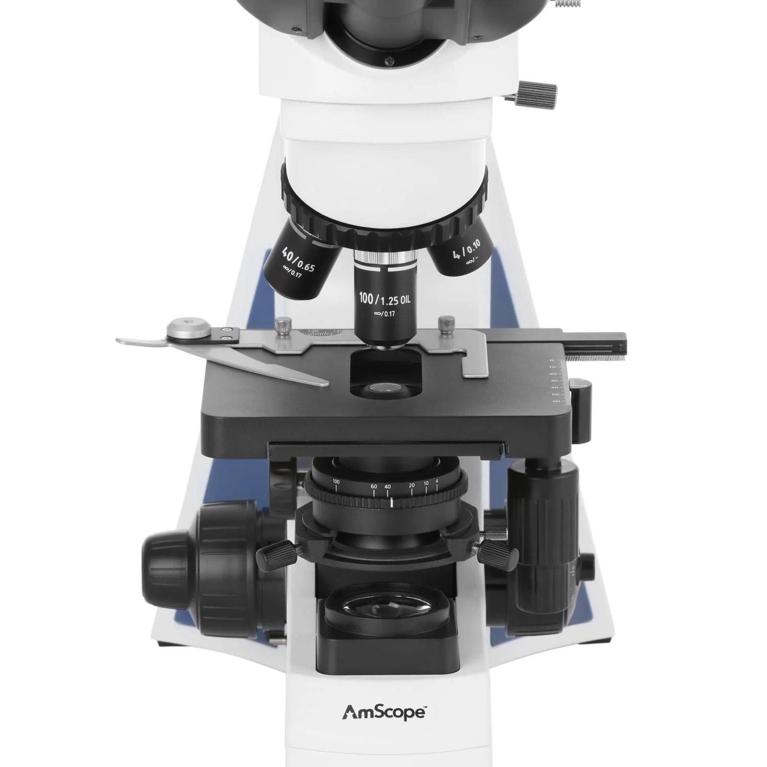 AmScope T670 Series Professional Infinity-Corrected Trinocular Compound Microscope with 3W LED Koehler, 3D Mechanical Stage and Optional Digital Camera - Image 11