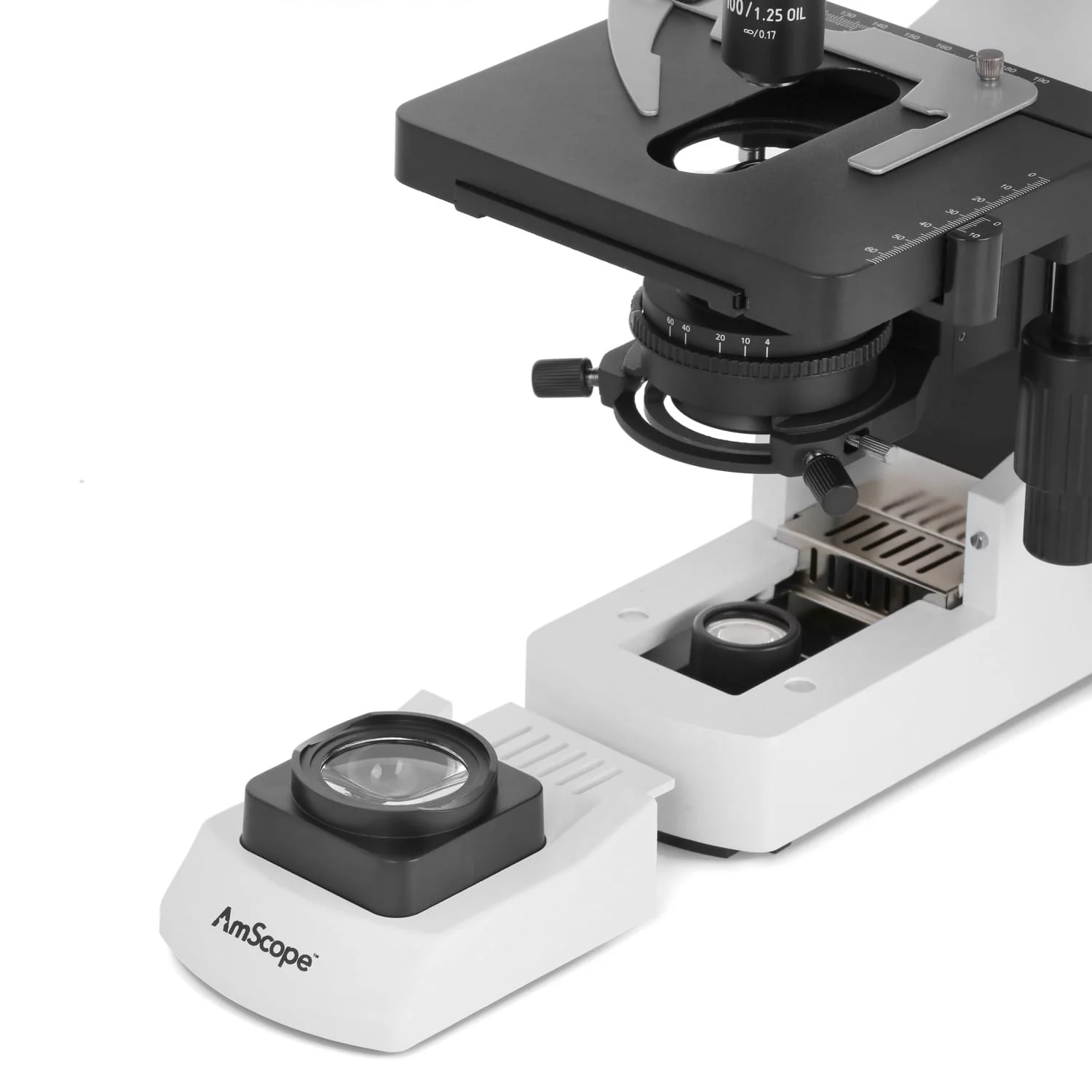 AmScope T670 Series Professional Infinity-Corrected Trinocular Compound Microscope with 3W LED Koehler, 3D Mechanical Stage and Optional Digital Camera - Image 13