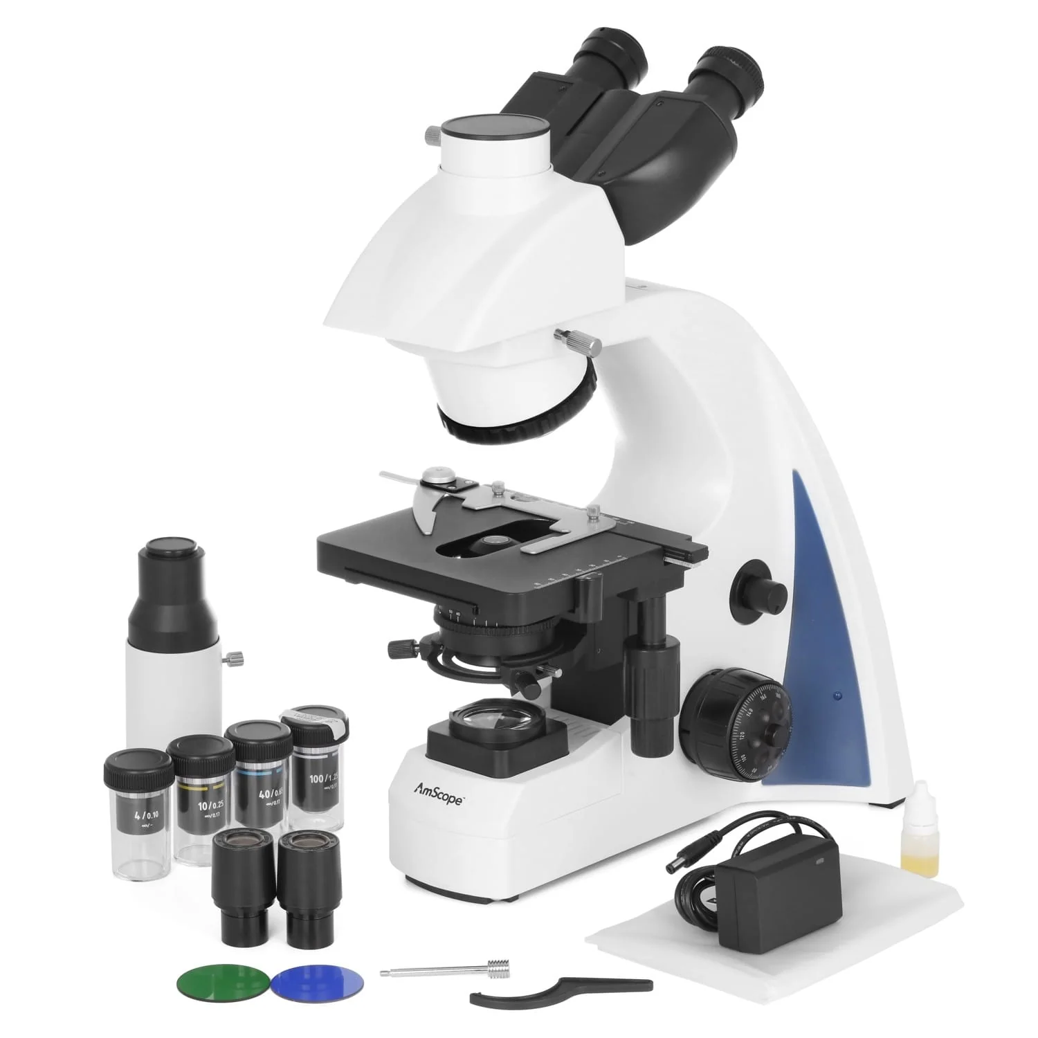 AmScope T670 Series Professional Infinity-Corrected Trinocular Compound Microscope with 3W LED Koehler, 3D Mechanical Stage and Optional Digital Camera - Image 6