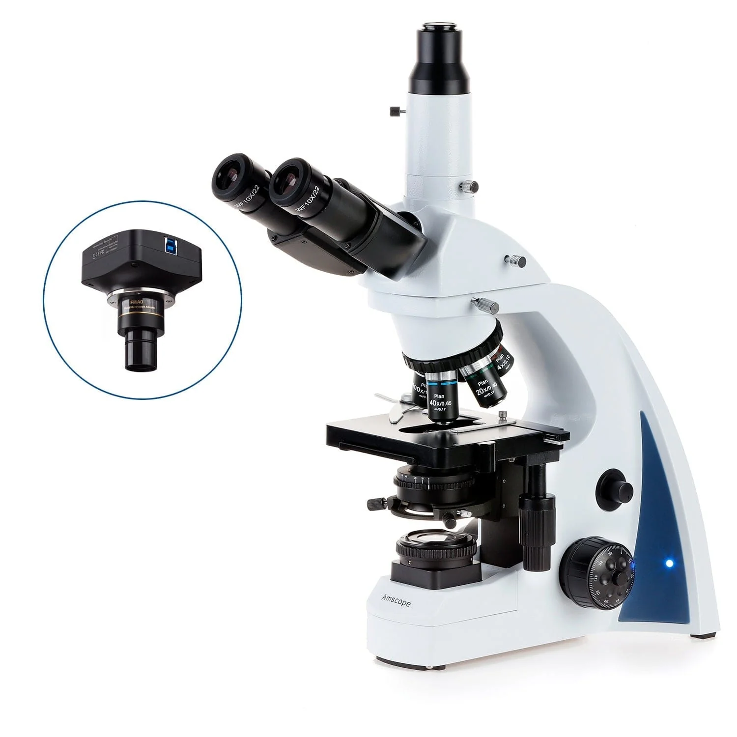 AmScope T670 Series Trinocular Compound Microscope with Koehler LED, Plan Achromatic Objectives and Optional Camera - Image 3