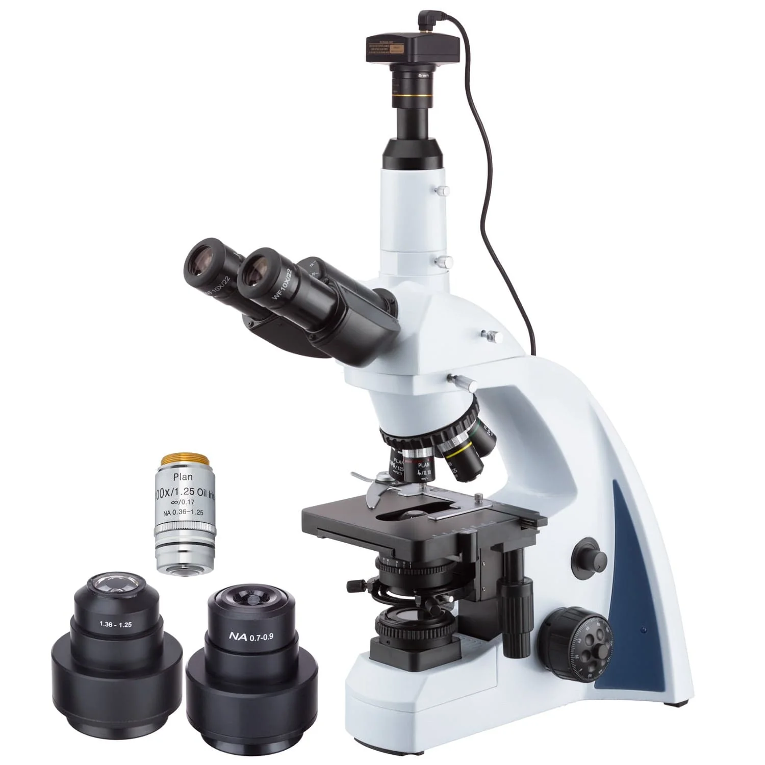 AmScope T670 Series Deluxe Darkfield Trinocular Compound Microscope with 3W Koehler Illuminator and Optional Digital Camera - Image 4