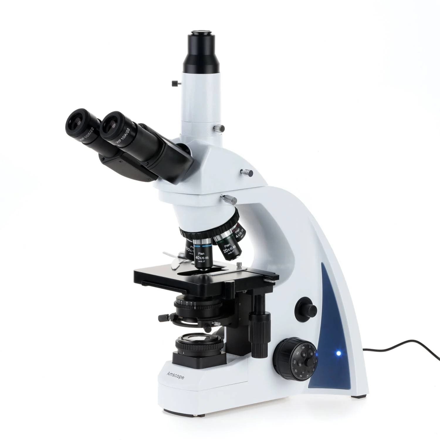 AmScope T670 Series Infinity-corrected Darkfield Trinocular Compound Microscope with LED Koehler Illumination, Quintuple Nosepiece and Optional Digital Camera - Image 2