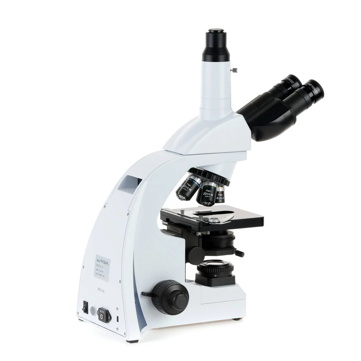 AmScope T670 Series Infinity-corrected Darkfield Trinocular Compound Microscope with LED Koehler Illumination, Quintuple Nosepiece and Optional Digital Camera - Image 4