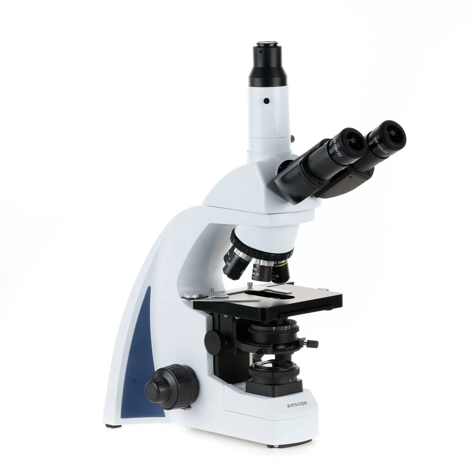 AmScope T670 Series Infinity-corrected Darkfield Trinocular Compound Microscope with LED Koehler Illumination, Quintuple Nosepiece and Optional Digital Camera - Image 5
