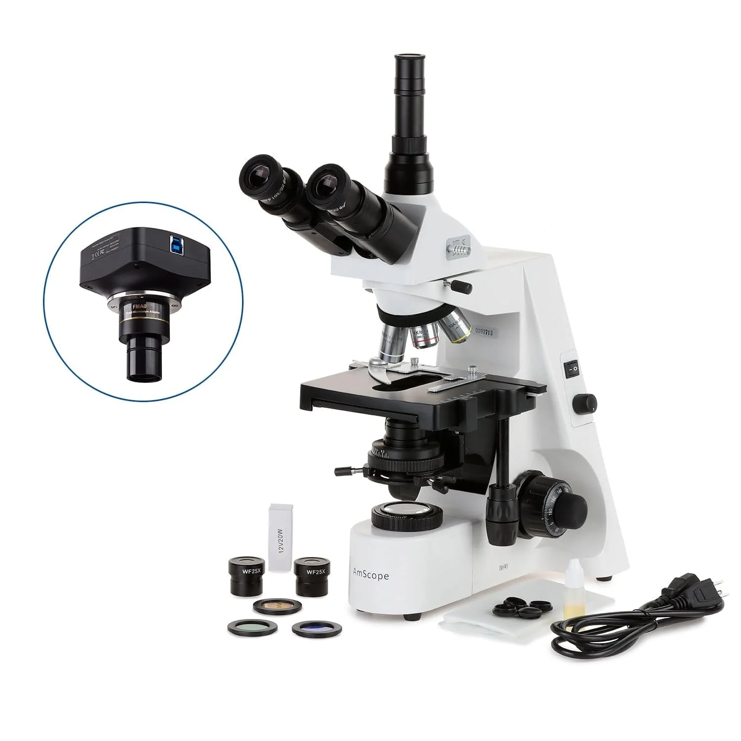 AmScope T690 Series Trinocular Compound Microscope with Koehler Illumination, Plan Optics and Optional Camera - Image 3