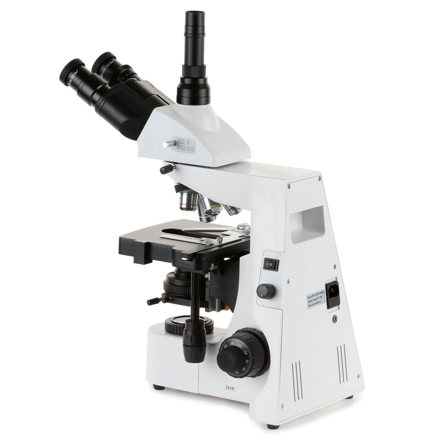 AmScope T690 Infinity Plan Darkfield Trinocular Compound Microscope with 20W Halogen Kohler Illumination and Optional Digital Camera - Image 2