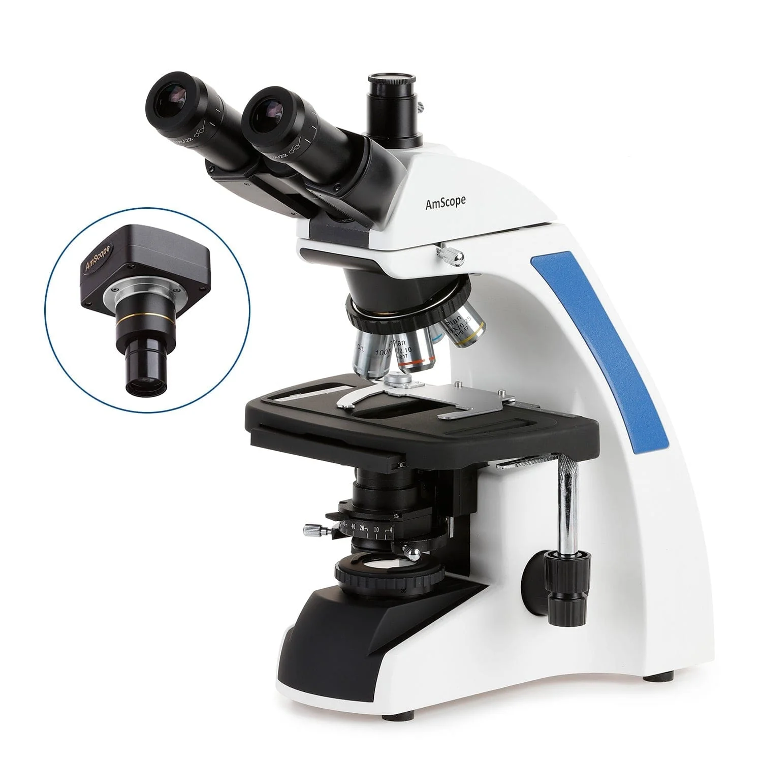 AmScope T720 Series Infinity-Corrected Trinocular Compound Microscope with LED Kohler Illumination and Optional Digital Camera - Image 2