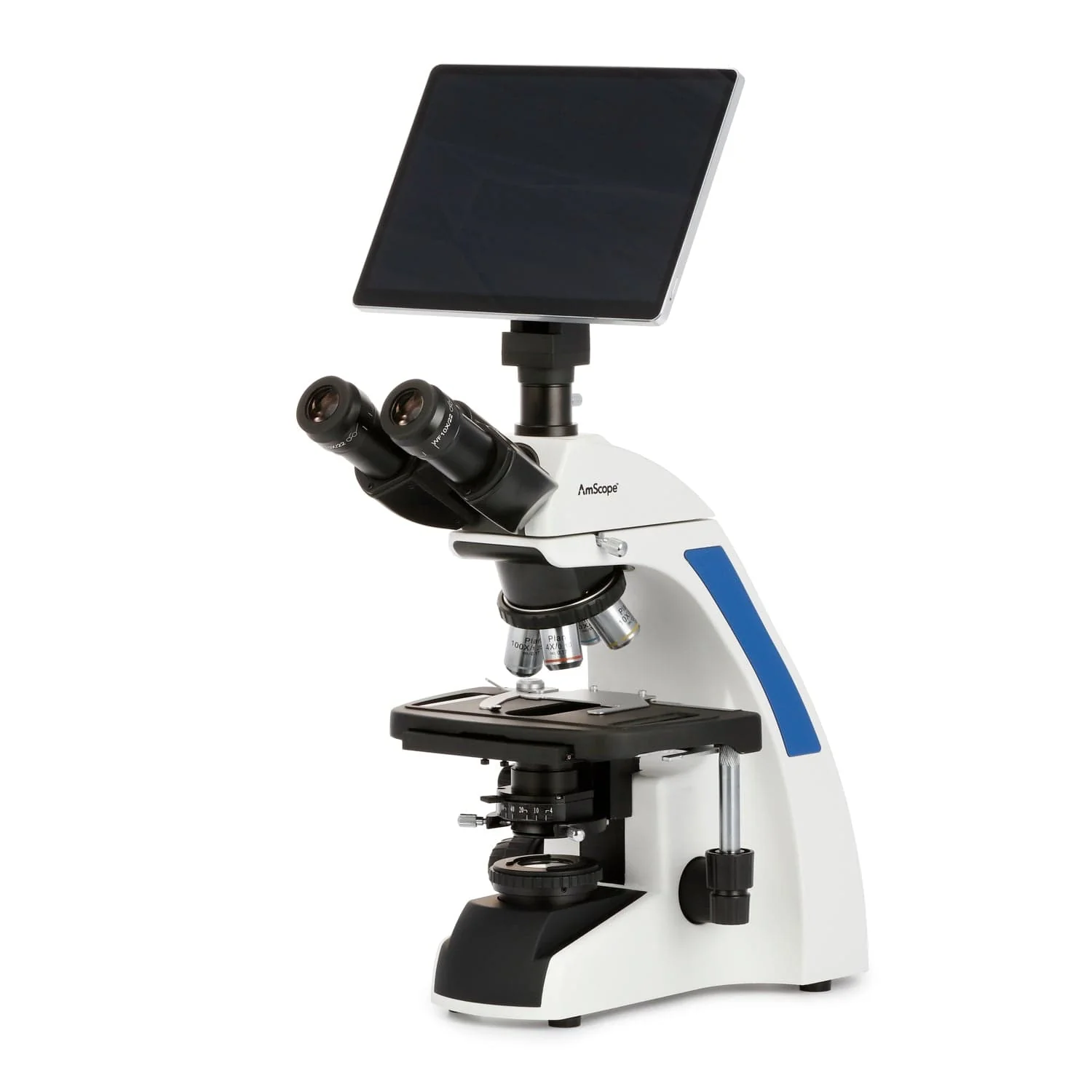 AmScope T720 Series Trinocular Compound Microscope + Koehler LED Illumination + 10.5" Touchscreen 8MP Imaging System