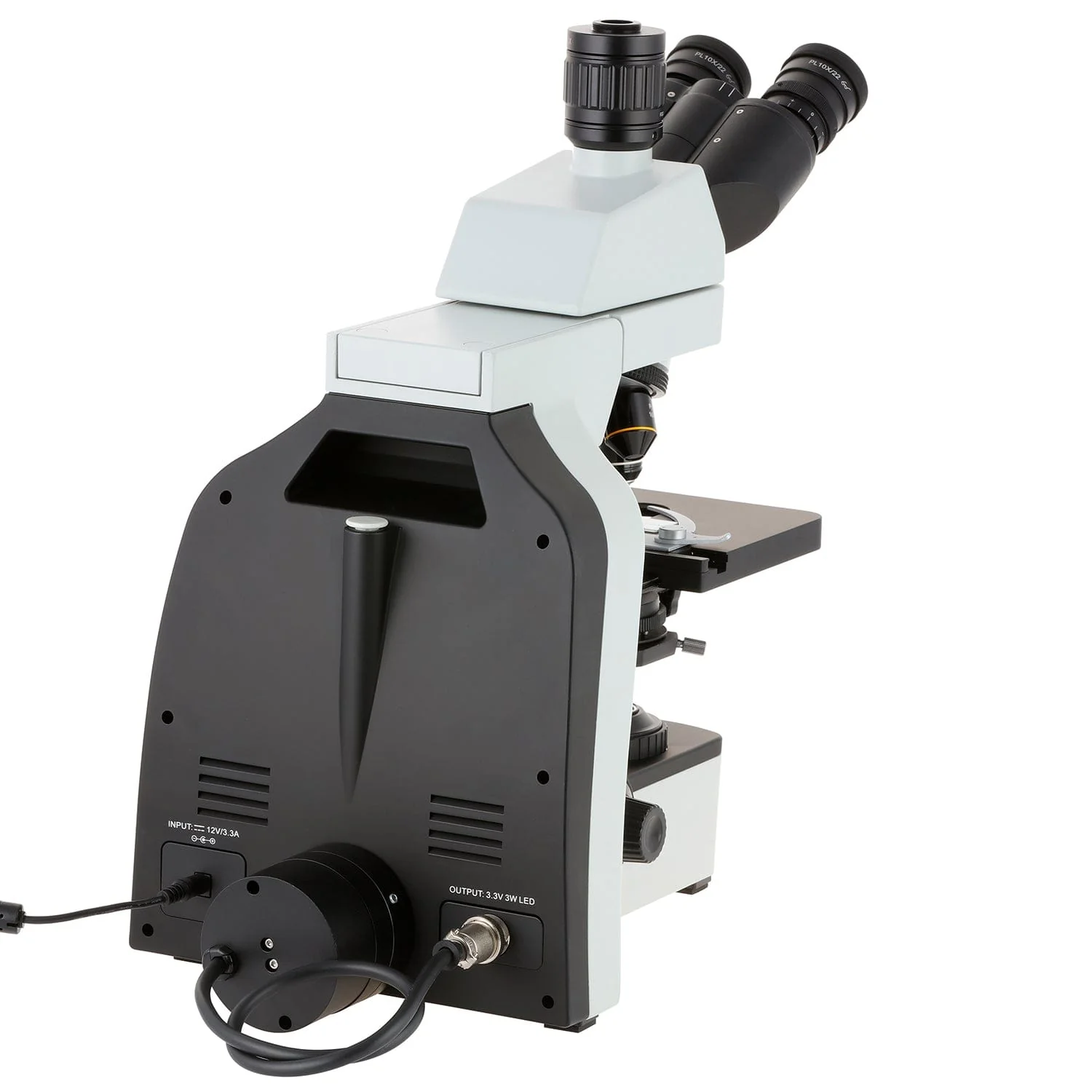 AmScope T800 Series Dual Illumination Infinity-Corrected Plan 3W LED Trinocular Compound Microscope with Optional Actively Cooled Digital Camera and 3D mechanical Stage - Image 6