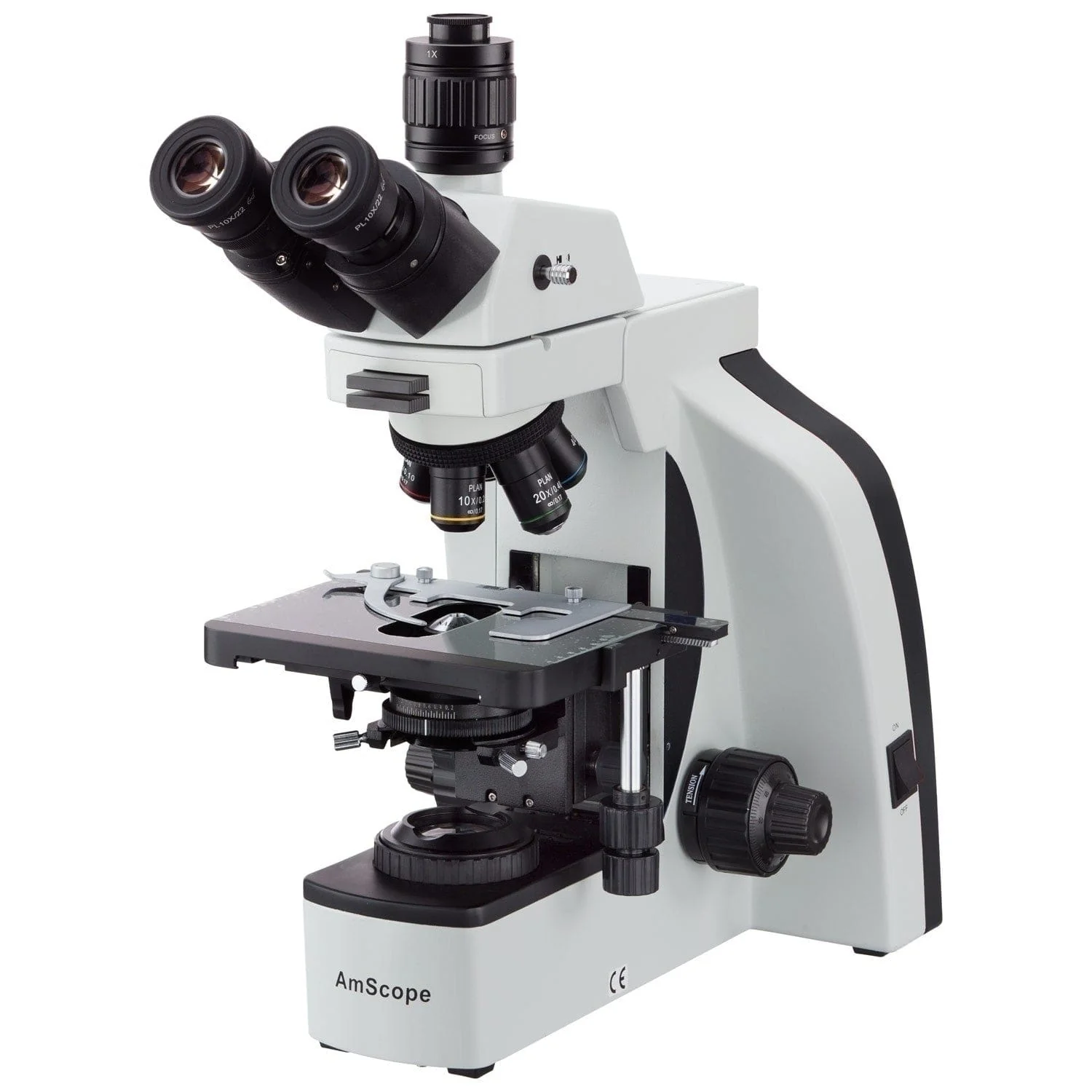 AmScope T800 Series Dual Illumination Infinity-Corrected Plan 3W LED Trinocular Compound Microscope with Optional Actively Cooled Digital Camera and 3D mechanical Stage - Image 9