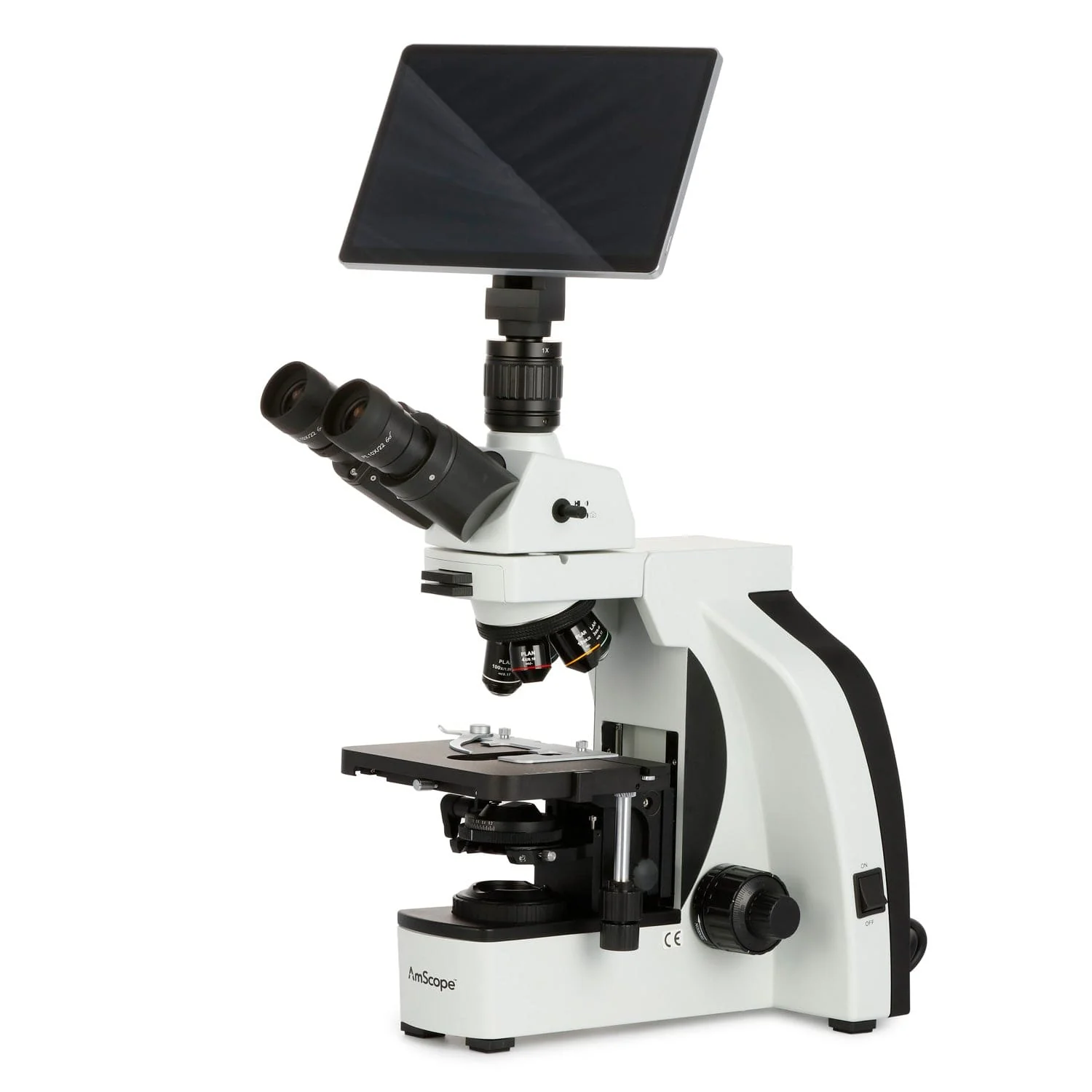 AmScope T800 Series High-Performance Biological Trinocular Compound Microscope + 10.5" Touchscreen 8MP Imaging System