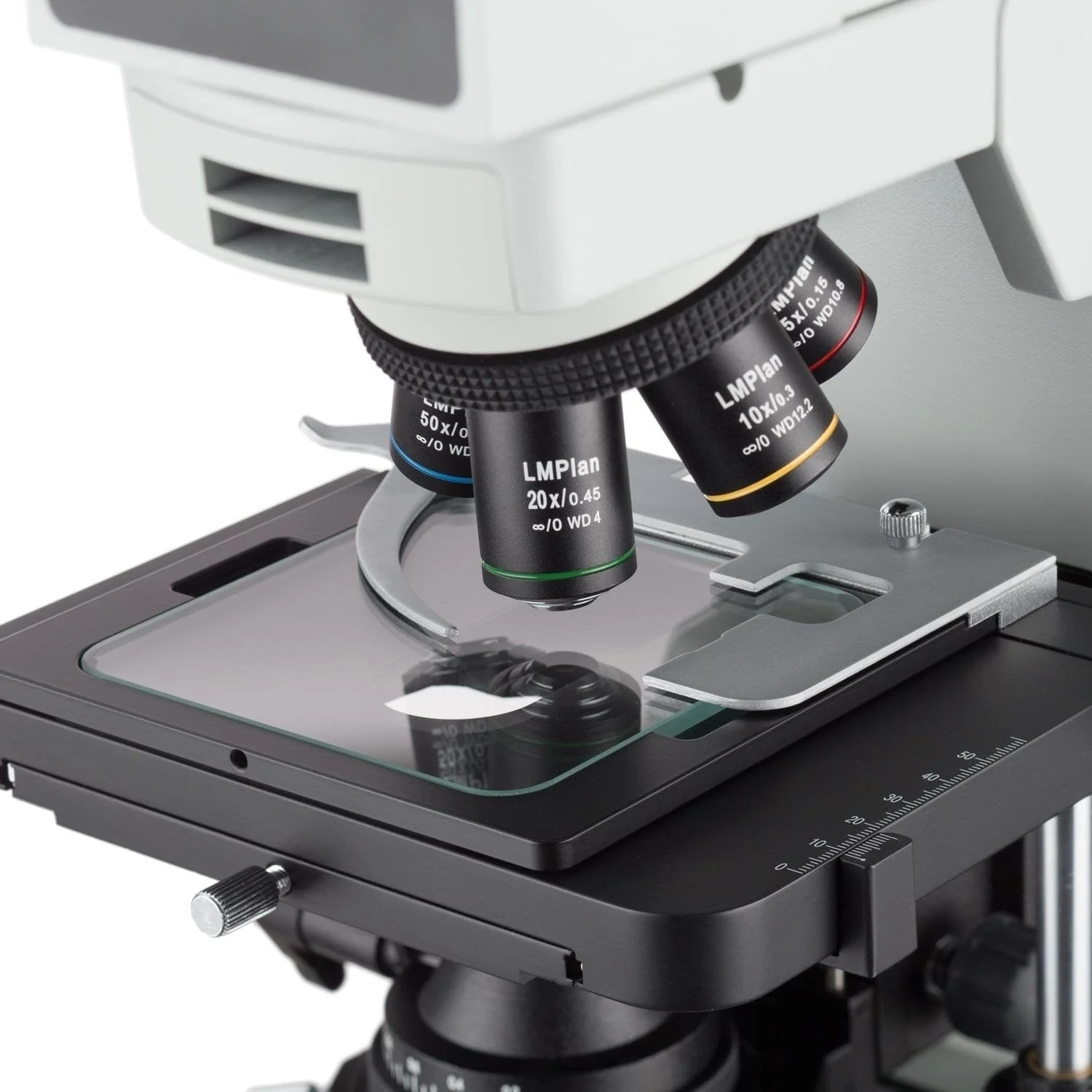 AmScope T800 Series Infinity-Corrected Metallurgical Trinocular Compound Microscope with Dual LED Illumination and Optional Global Shutter Digital Camera - Image 4