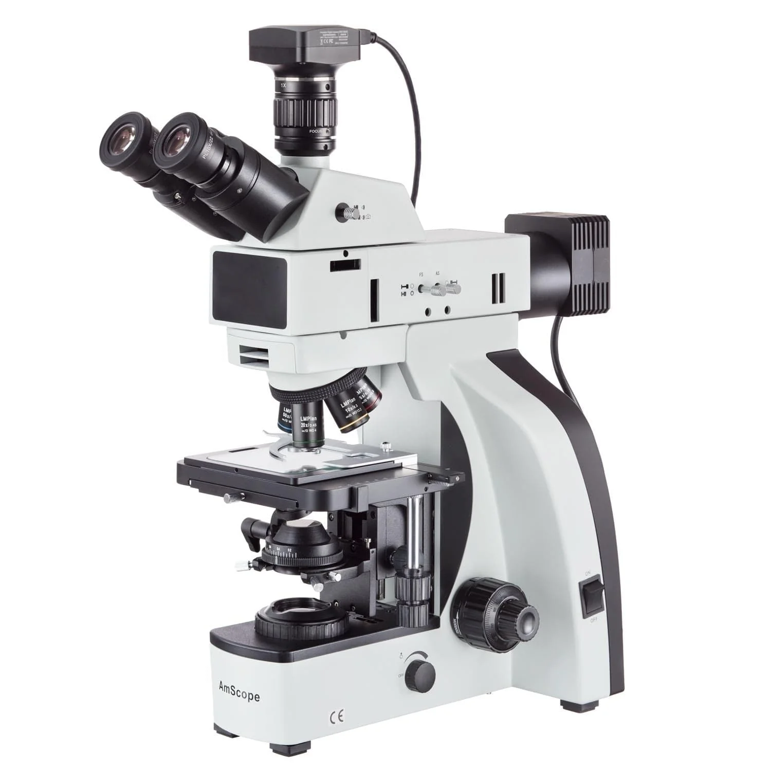 AmScope T800 Series Dual-Illumination Metallurgical Trinocular Compound Microscope
