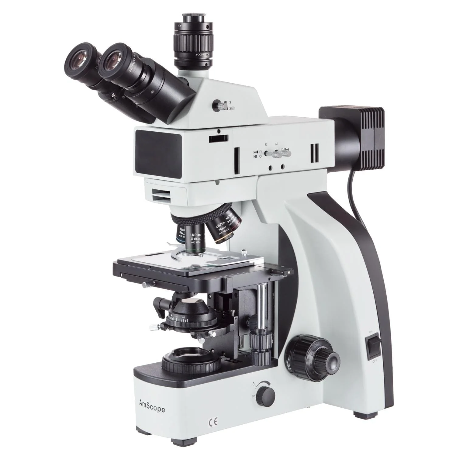 AmScope T800 Series Metallurgical Trinocular Compound Microscope with Dual-Illumination and Cooled Color CCD Camera