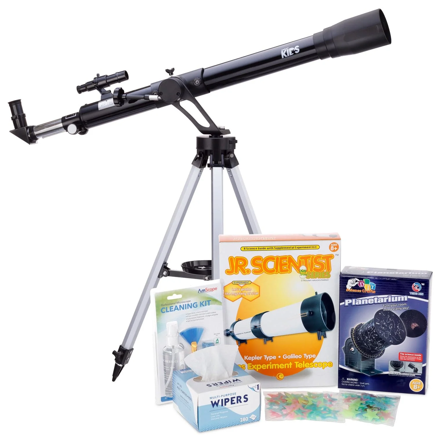 AmScope Kid's Telescope Moon Gazer Series featuring 45X-450X 600x90mm Telescope, Space-Themed Activity Kit, and more - Image 10