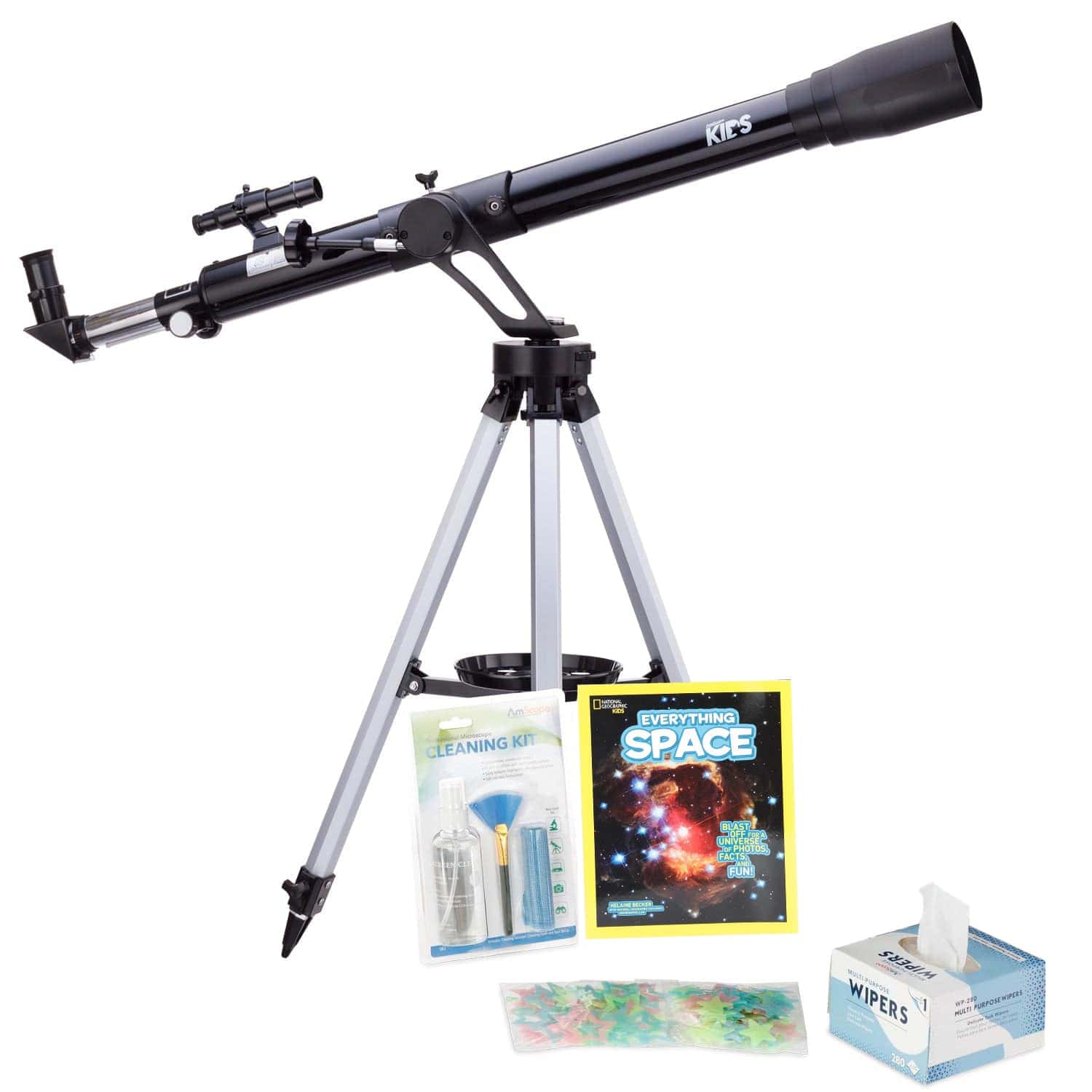 AmScope Kid's Telescope Moon Gazer Series featuring 45X-450X 600x90mm Telescope, Space-Themed Activity Kit, and more - Image 2